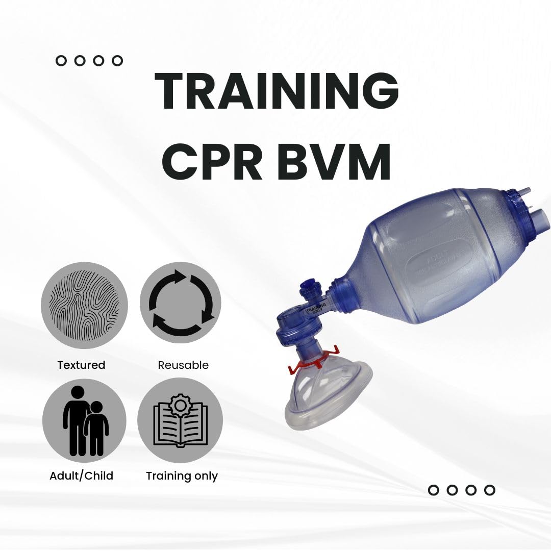 MCR Medical 4-Pack CPR Training Bag Valve Mask (BVM) ADULT/CHILD in Mesh bag, BVM-3081-004