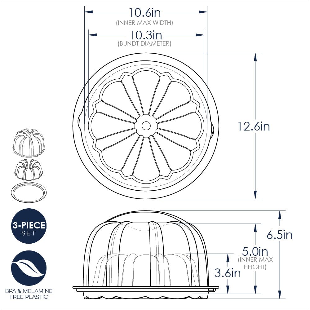 Nordic Ware Formed Orginal Bundt with Keeper, 12 Cup, Golden Hour