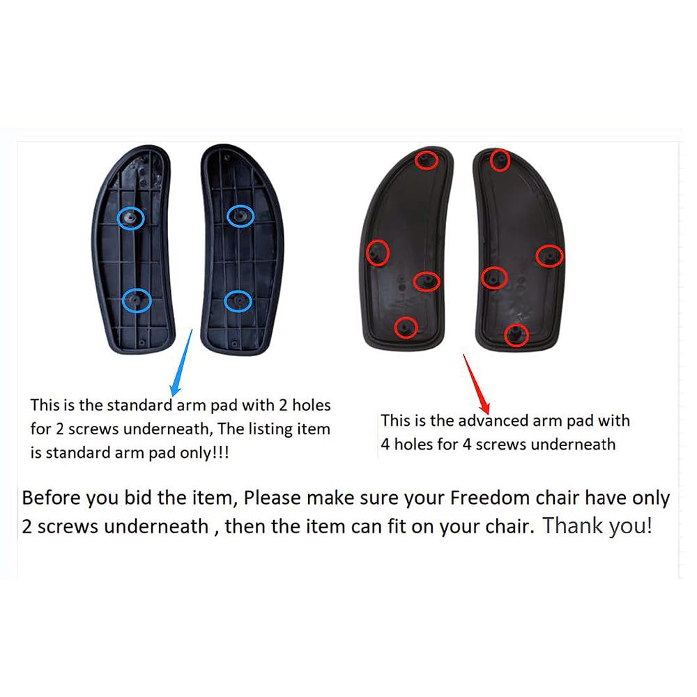 MingYi.office Vinyl Arm Pads Caps for Humanscale Freedom Office Chair, Only Available for Standard Arm (Height Adjustable), Can Not Fit The Advanced Arm, Black, 1 Pair.
