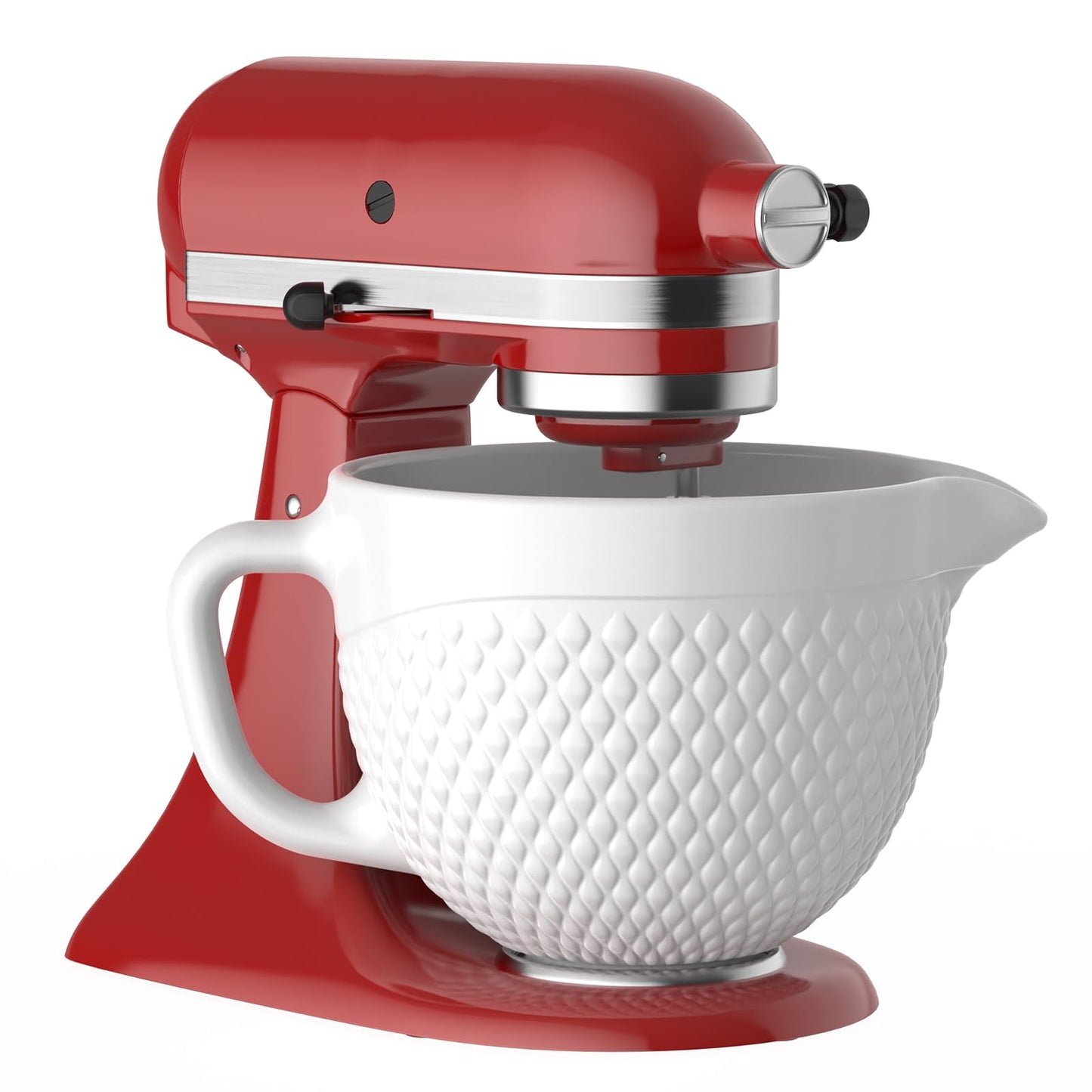 GVODE Ceramic Mixer Attachment Fit 4.5-5Q Tilt-Head Models, 5Qt Ceramic Bowl for KitchenAid Mixers, Vintage Pineapple Design | Microwave & Dishwasher Safe Baking Accessories