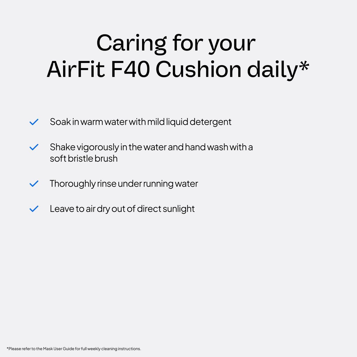 Resmed AirFit F40 Full Face Replacement Cushion - Small Wide