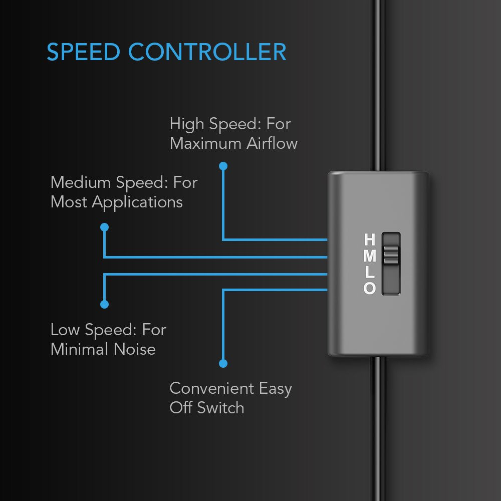 AC Infinity AIRPLATE S9, Quiet Cooling Fan System 18" with Speed Control, for Home Theater AV Cabinet Cooling