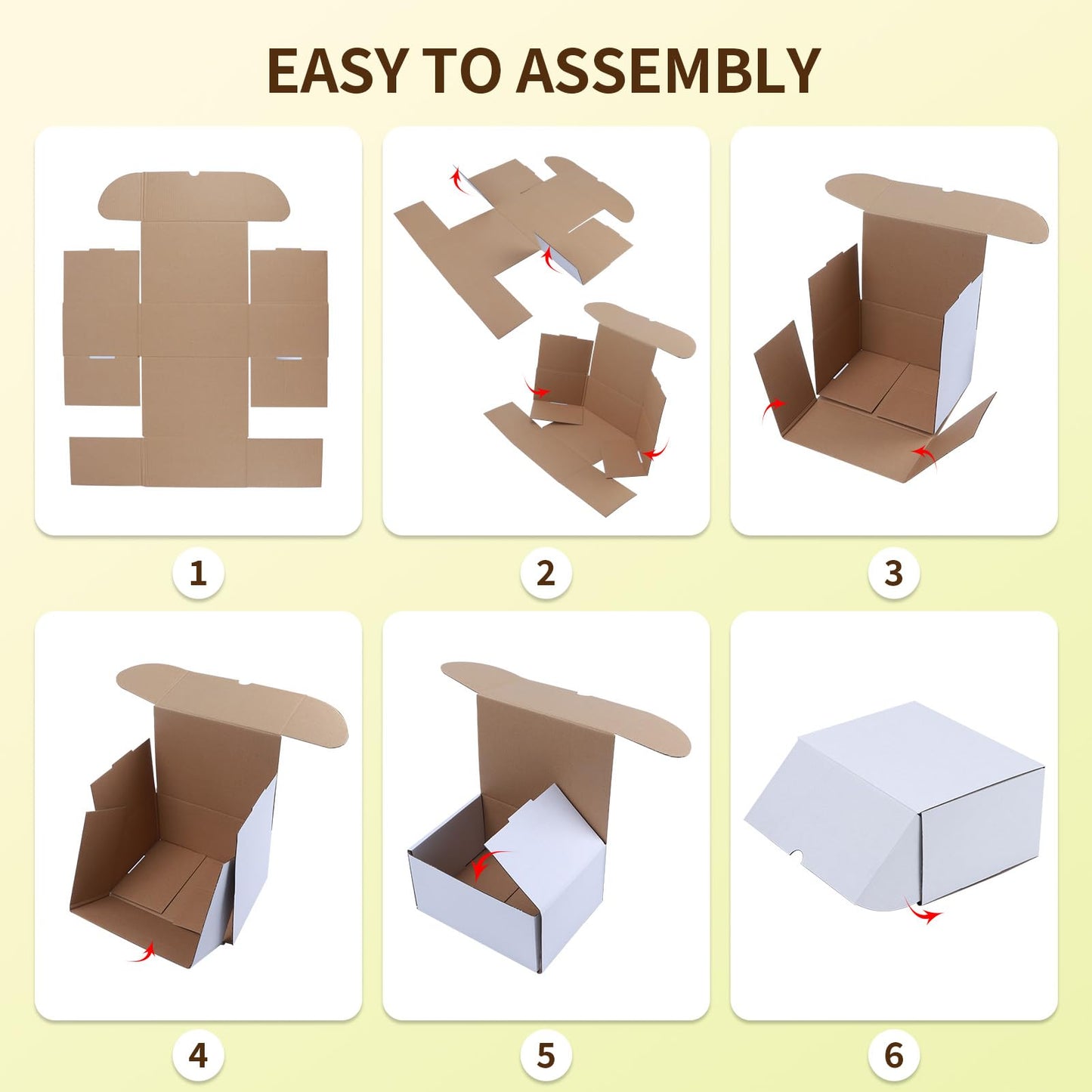 WIFTREY 12x10x6 Shipping Boxes set of 15, 12 x 10 x 6 White Corrugated Cardboard Boxes for Packaging Small Business, Moving, Mailing