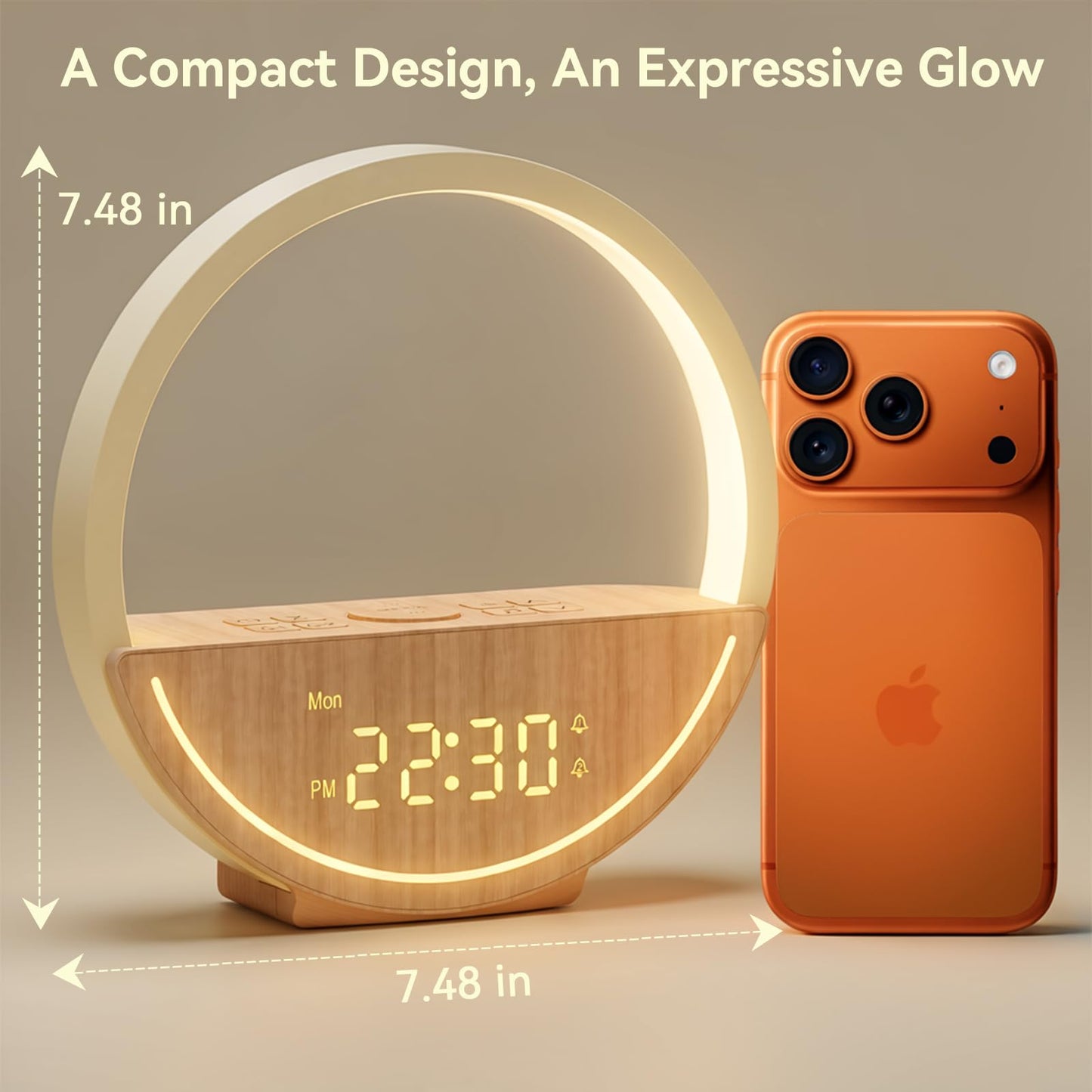 Vivilumens Wake Up Light Sunrise Alarm Clock - White Noise Sound Machine with 20 Soothing Sounds Sleep Better, Weekdays/Weekends Dual Alarms, Bedroom Bedside Lamp, Gift for Heavy Sleepers