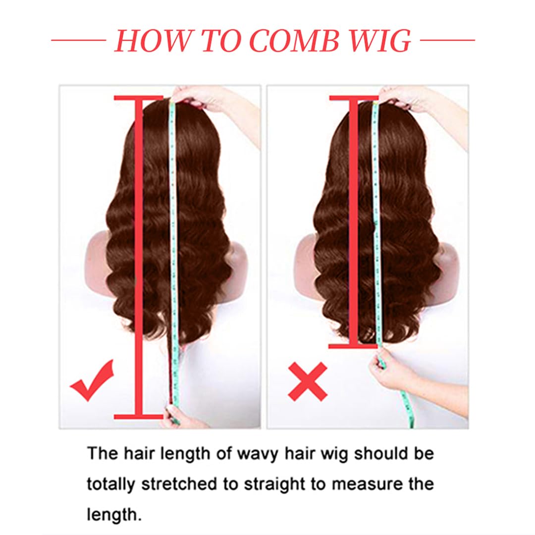 Kkioor Chocolate Brown Lace Front Wig Human Hair 13x4 Body Wave Lace Front Wigs for Women 180% Density Glueless Wigs Human Hair pre Plucked with Baby Hair 34 Inch