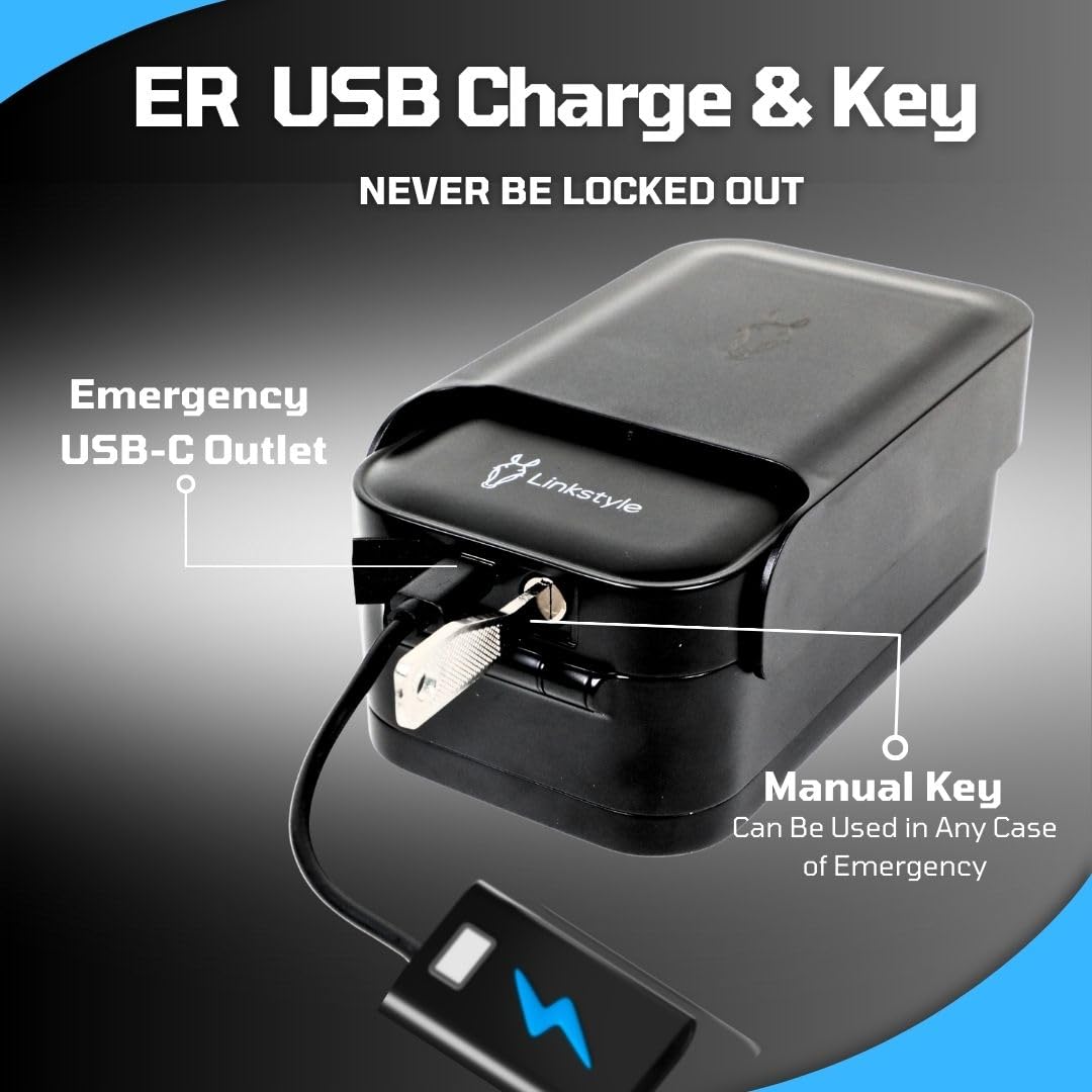 LINKSTYLE Matrix II Smart Key Lock Box with WiFi Hub for Anywhere Access, Waterproof, Bluetooth, Fingerprint, Wall Mounted, Door Handle for Outdoor, Airbnb, Realtors, Garage, Car