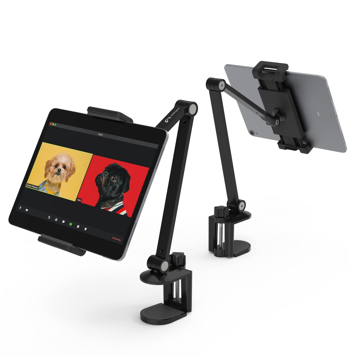 Inifispce iPad Desk Mount, Tablet Holder, Multi-Angle Adjustable Tablet Stand for 4.7''- 13'' Screen Microsoft Surface Pro Series, iPad Series(Black)