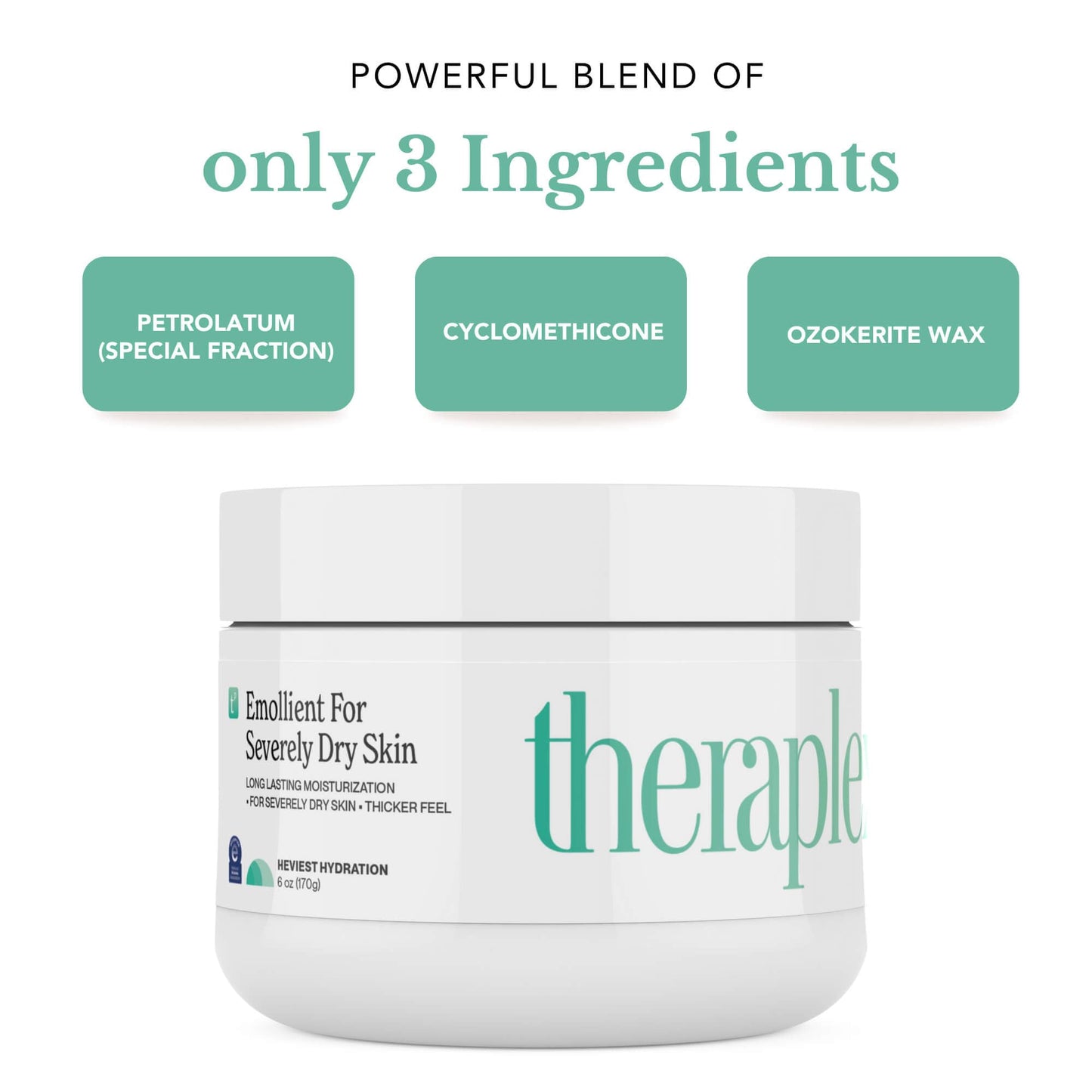 THERAPLEX Emollient Cream for Dry Skin - No Parabens or Preservatives, Noncomedogenic, Fragrance-free, Dermatologist Recommended - Long-lasting Moisturizing Cream and Heaviest Hydration (6 Oz)