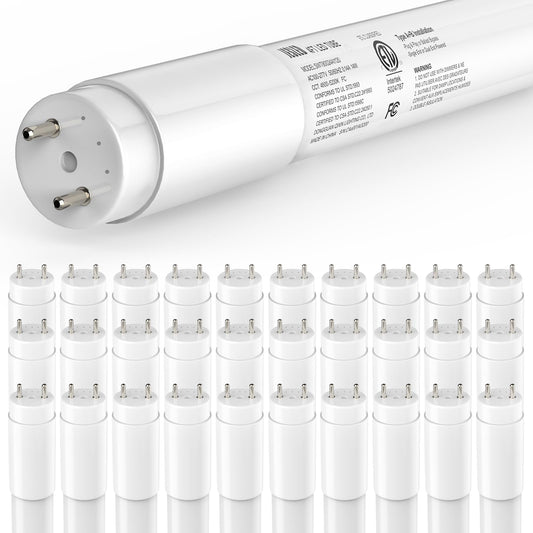 30 Pack T8 LED Bulbs 4 Foot, LED Fluorescent Tube Replacement, 4ft LED Tube Light, Plug&Play or Ballast Bypass, 14W, 2450 LM,5000K Daylight White,Single or Double End Powered, Frosted