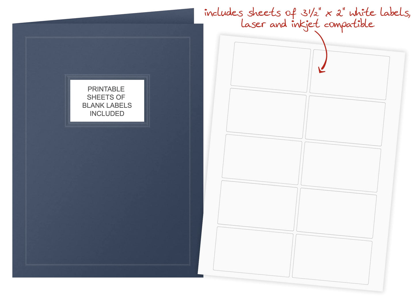 The Gallery Collection, 50 Count, Blue, Two Pocket Presentation Folders with Customizable Labels, Perfect for Sales Material, Important Documents & More (9 x 12)
