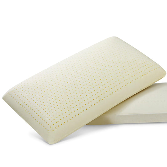 ECQOLRA DOHPAOOK 100% Natural Talalay Latex Pillow, Luxury Support Sleeping Bed Pillow for Side, Back, and Stomach Sleepers, Removable Breathable Cotton Cover, Standard (Mid Loft)