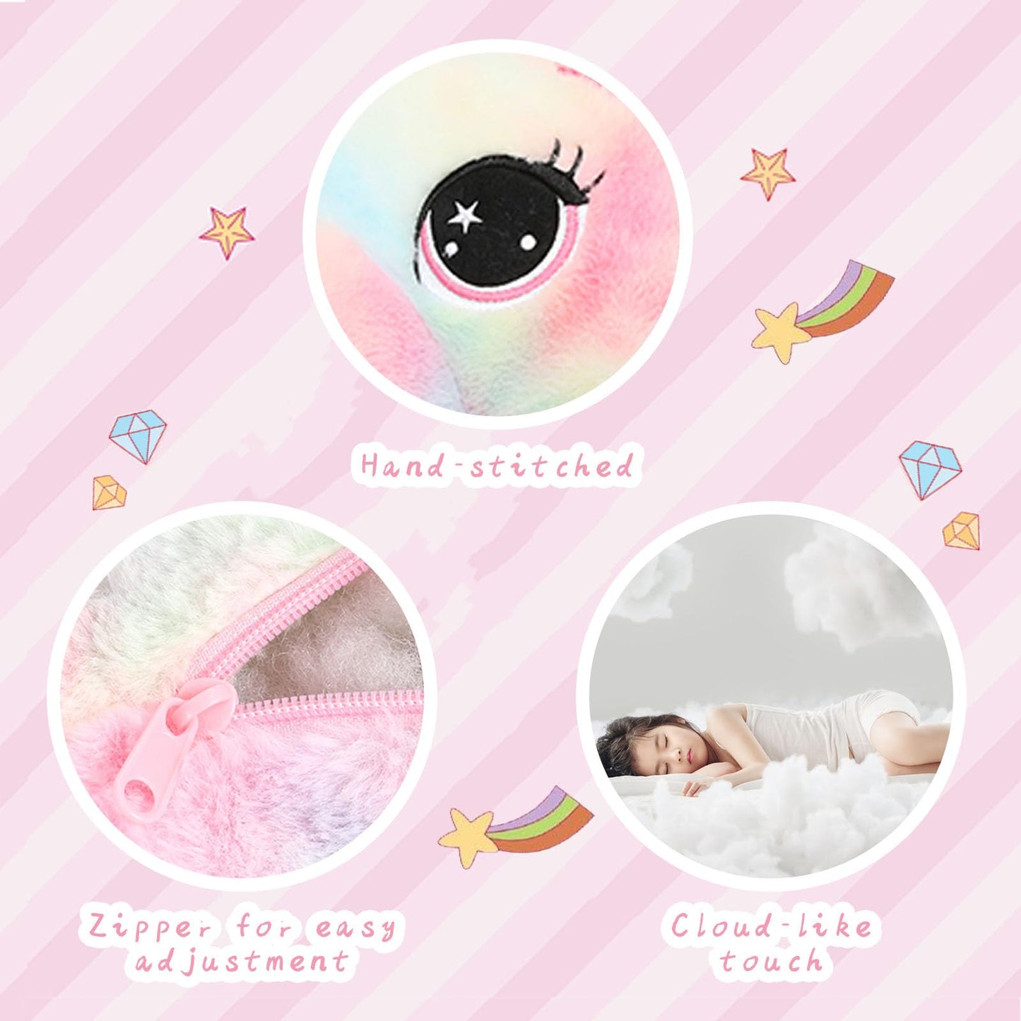 Muiteiur 43.4 Inch Unicorn Stuffed Animal, Giant Stuffed Unicorn for Girls, Soft Plush Pillow Gifts for Girls Boys Kids, Pink