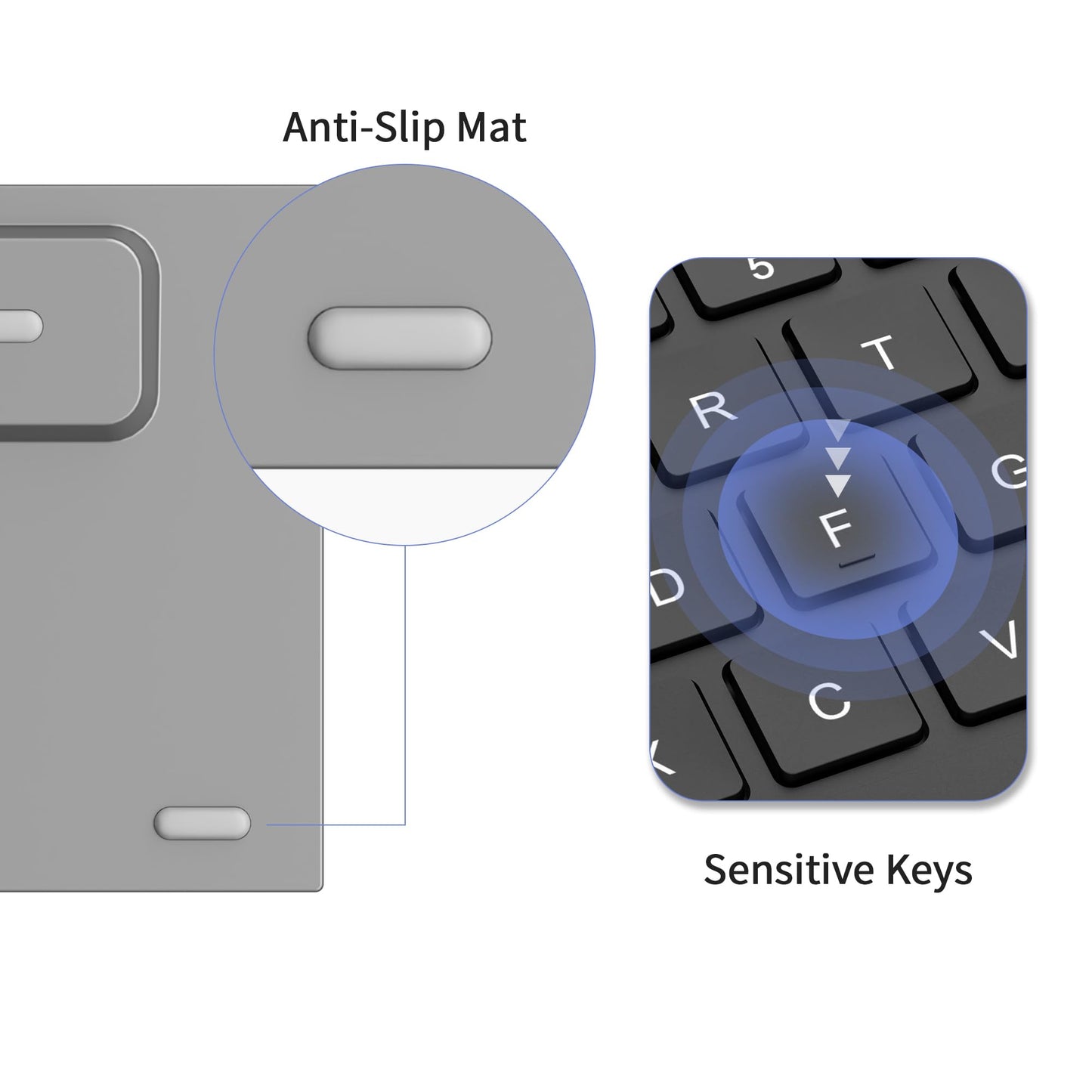 CZUR Rechargeable Bluetooth Keyboard with Touchpad, Portable Computer Keyboard with Trackpad, Wireless Ultra Slim Keyboard for PC/Laptop/Tablet/Phone/Smart TV