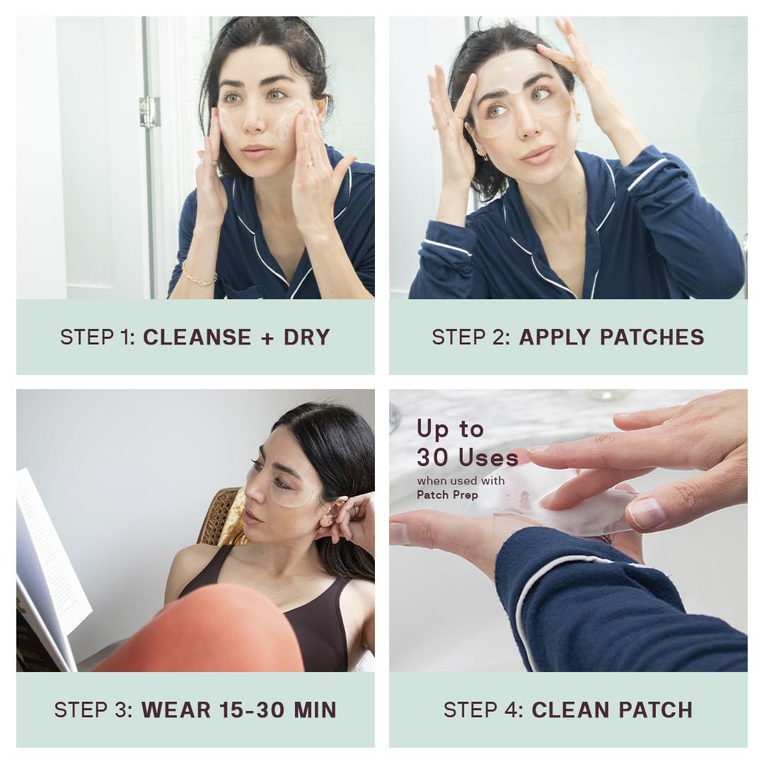 Dermaclara Eye & Mouth Patches - Anti-Wrinkle Silicone Patches for Smile Lines & Under Eye, Overnight Face Pads for Women & Men for Laugh & Frown Lines, Anti Aging, Reusable up to 30 Times - 4 Patches