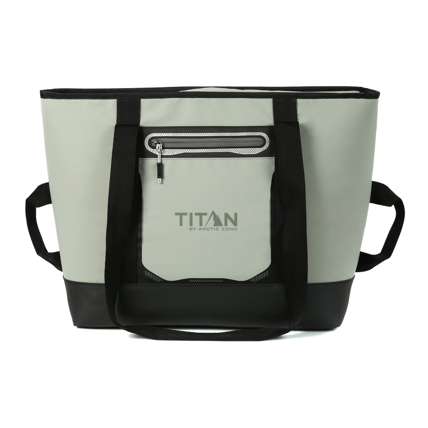 Titan by Arctic Zone Soft Sided Cooler Tote, Insulated Bag with Handle, Shoulder Strap, and Zipper for Lunch, Picnic, and Travel, 30 Can Capacity, Seagrass