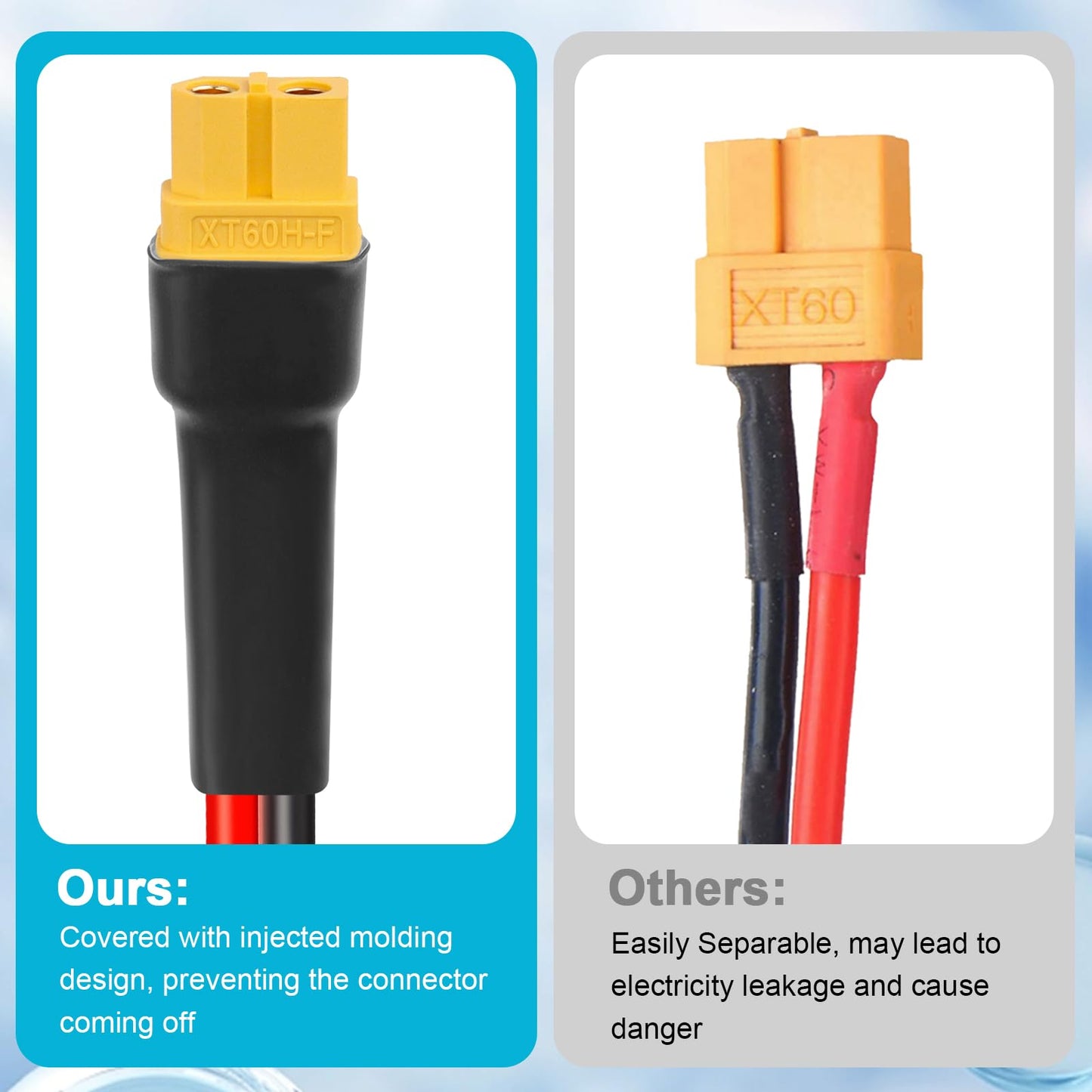 10AWG 50FT XT60 Extension Cable 2 3 5 10 15 20 25 30 35 40 50 75 100FT XT60 Female to Male Connector for Portable Power Station Solar Panel RC Battery