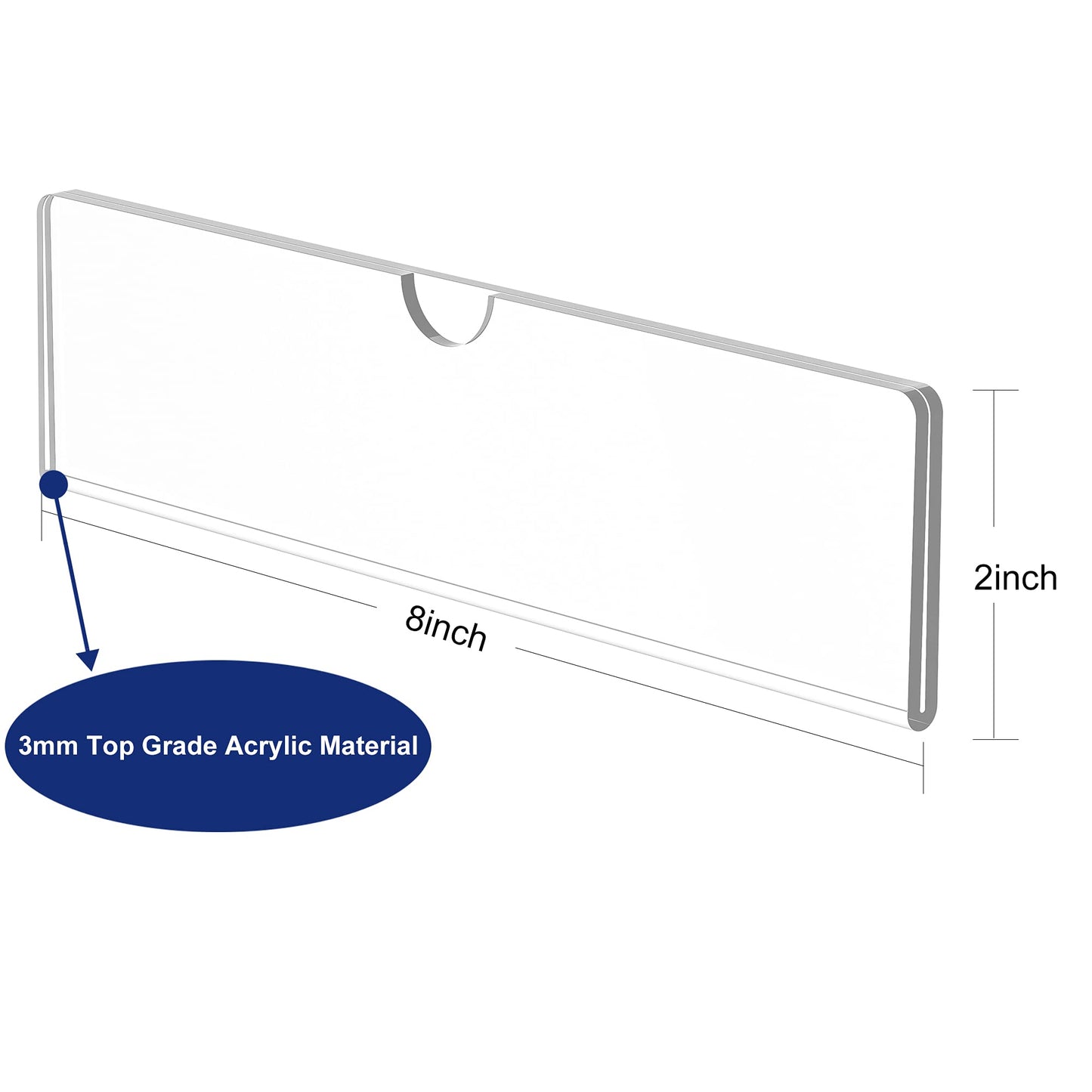 KOTEMON Acrylic Wall Name Plate Holder, Office Door Name Plate with Adhesive Tapes, Clear Sign Holder Frame, 2"x8", 40 Pack