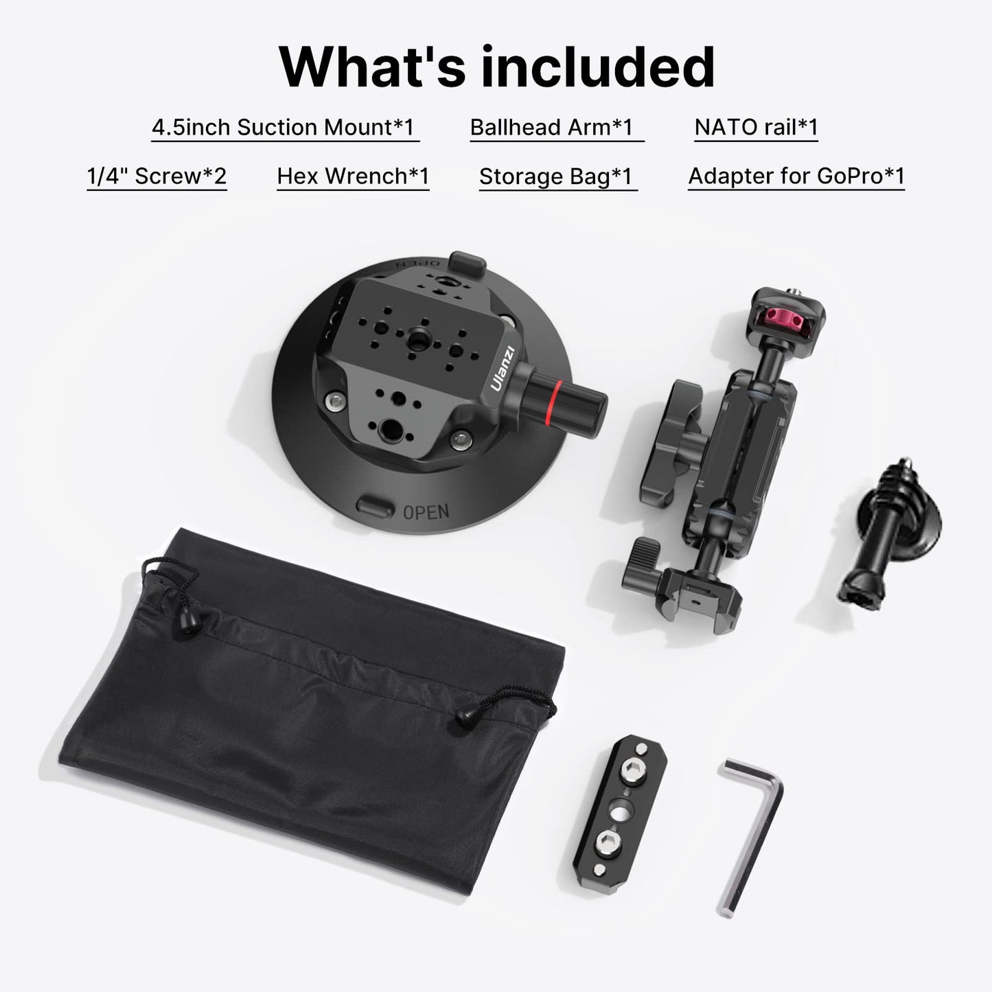ULANZI SC-02 Suction Mount Magic Arm Bracket for DSLR Cameras Action Camera Video Shooting