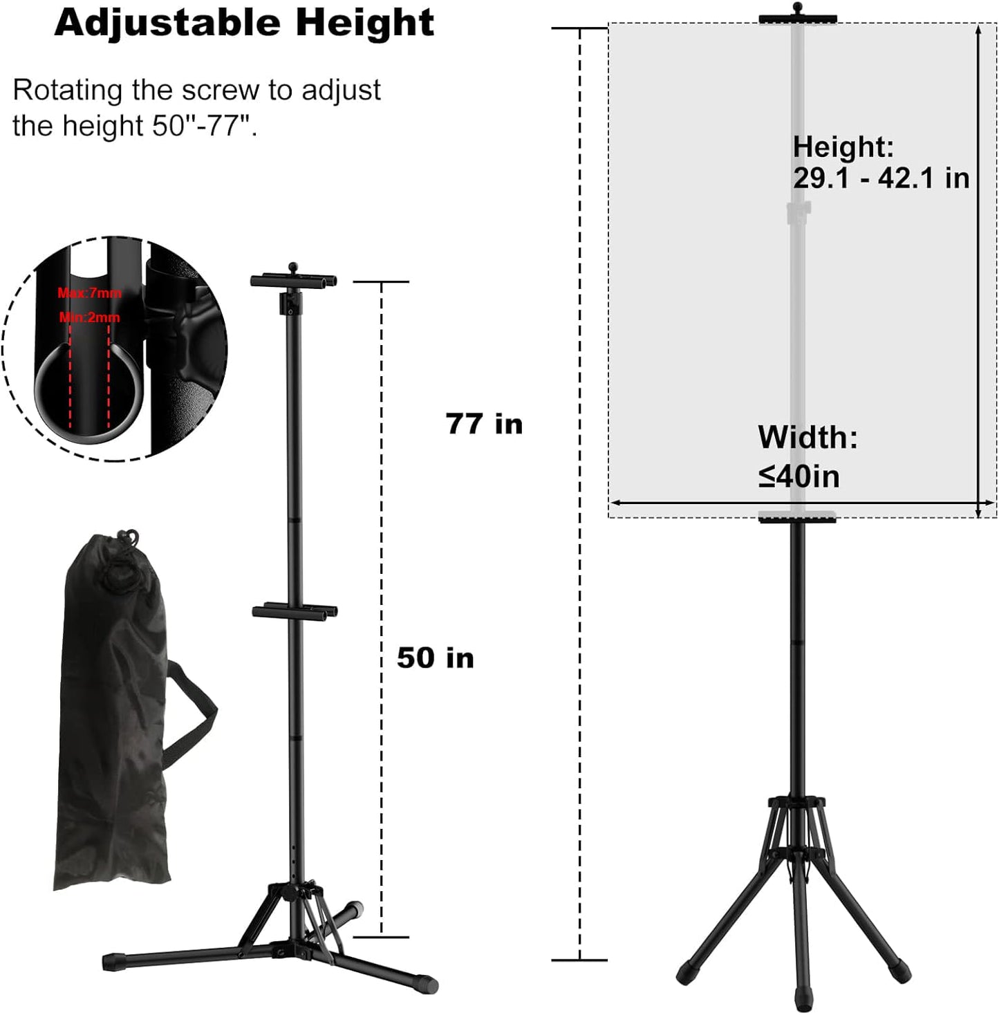 WHAUU Sign Stand,Double-Sided Advertising Display Tripod Sign Holder, Adjustable Pedestal Banner Stand Height Up to 79 in,Poster Stands for Wedding, Restaurant or Business(Poster not Included)
