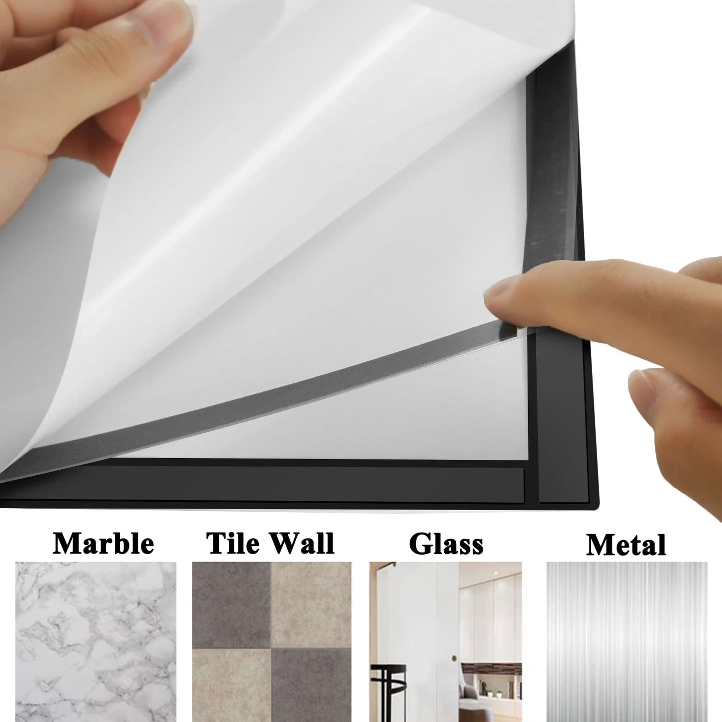 JIUYE 8.5x11 Magnetic Sign Holder Wall Mount,Self-Adhesive Plastic Display Frames,Clear PVC Sign Holder with Magnet Strip Border for Window/Door/Fridge/Document Notice Paper(24Pcs,Black)