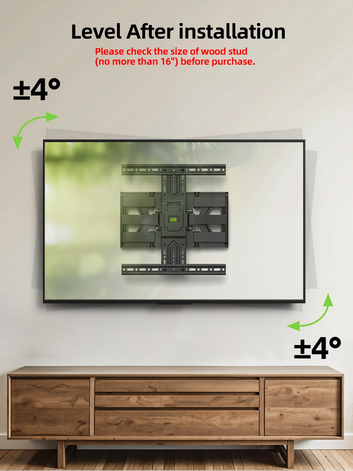 USX MOUNT Ultra Slim TV Wall Mount 37-75 Inch TVs Mount with Swivel and Tilt, Low Profile Full Motion Bracket with Articulating Dual Arms, Up to VESA 400X400 mm Max 16" Wood Studs, Holds 99lbs