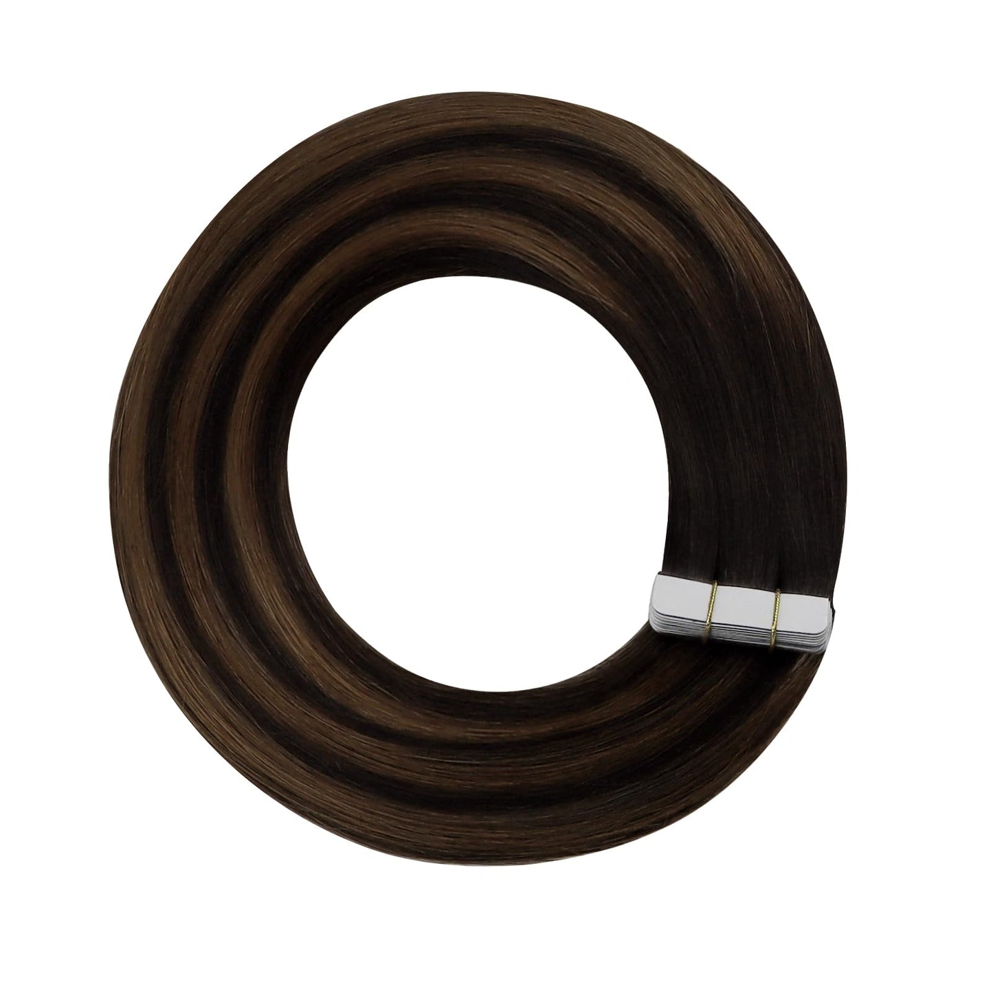 YoungSee Tape in Human Hair Extensions Brown Balayage Tape in Extensions Human Hair Dark Brown Balayage Invisible Tape in Hair Extensions Ombre Human Hair Tape in Extensions 20 Inches 20pcs 50g