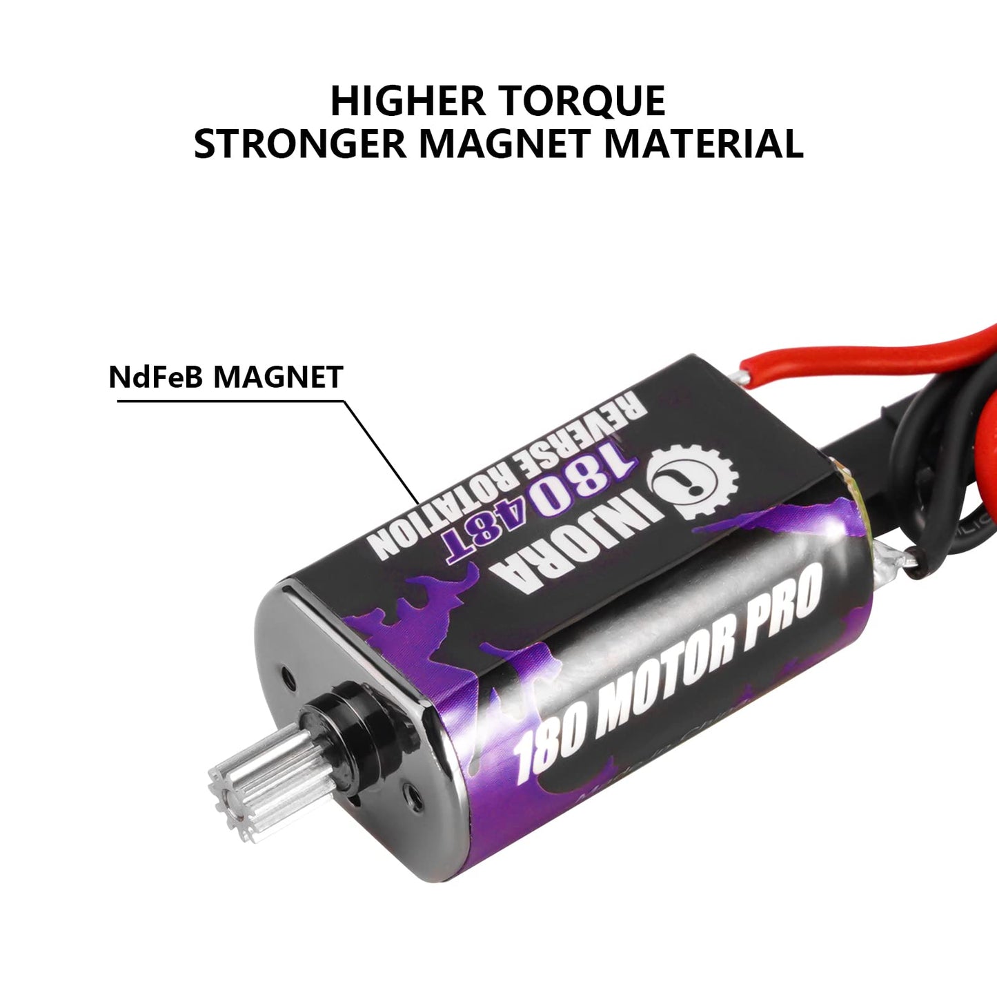 INJORA 180 Pro 48T Motor and Transmission Gearbox with Low Range Steel Gear for 1/18 TRX4M Upgrade Parts, 70g