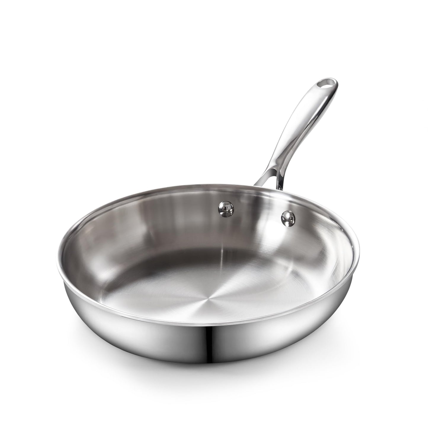 Cooks Standard Stainless Steel Frying Pan with Lid, 12-Inch Multi-Ply Clad Wok Stir Fry Pan, Kitchen Skillet, Silver