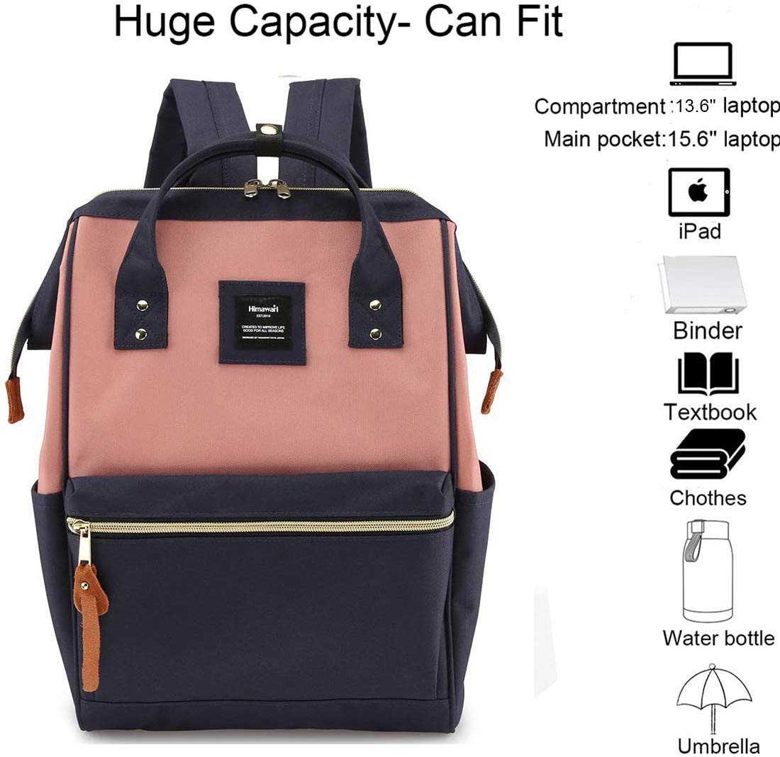 Himawari Laptop Backpack for Women&Men,Wide Open Large USB Charging Port 15.6 Inch Laptop Doctor College Work Bag (XK-05#-USB L）