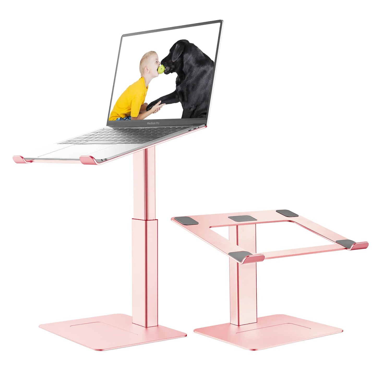 VECOFO Laptop Stand for Desk, Ergonomic Aluminum Laptop Stand Adjustable Height from 7-15", Sitting and Standing Laptop Riser for 10-17" Notebook