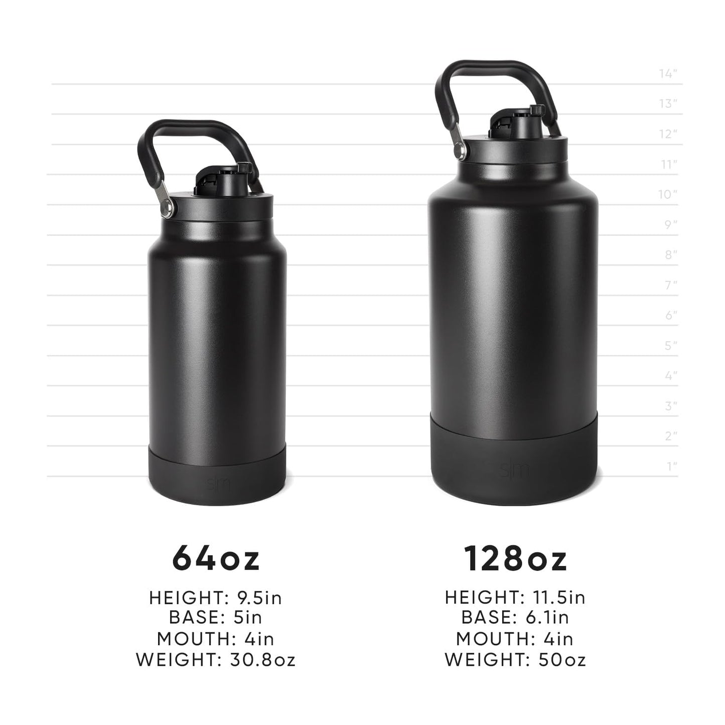 Simple Modern Trek Pivot | Gallon Water Bottle Jug with Handle & Boot | Interchangeable Straw & Chug Lids | Large Insulated Stainless Steel | Sports Camping Outdoors | 128oz, Almond Birch
