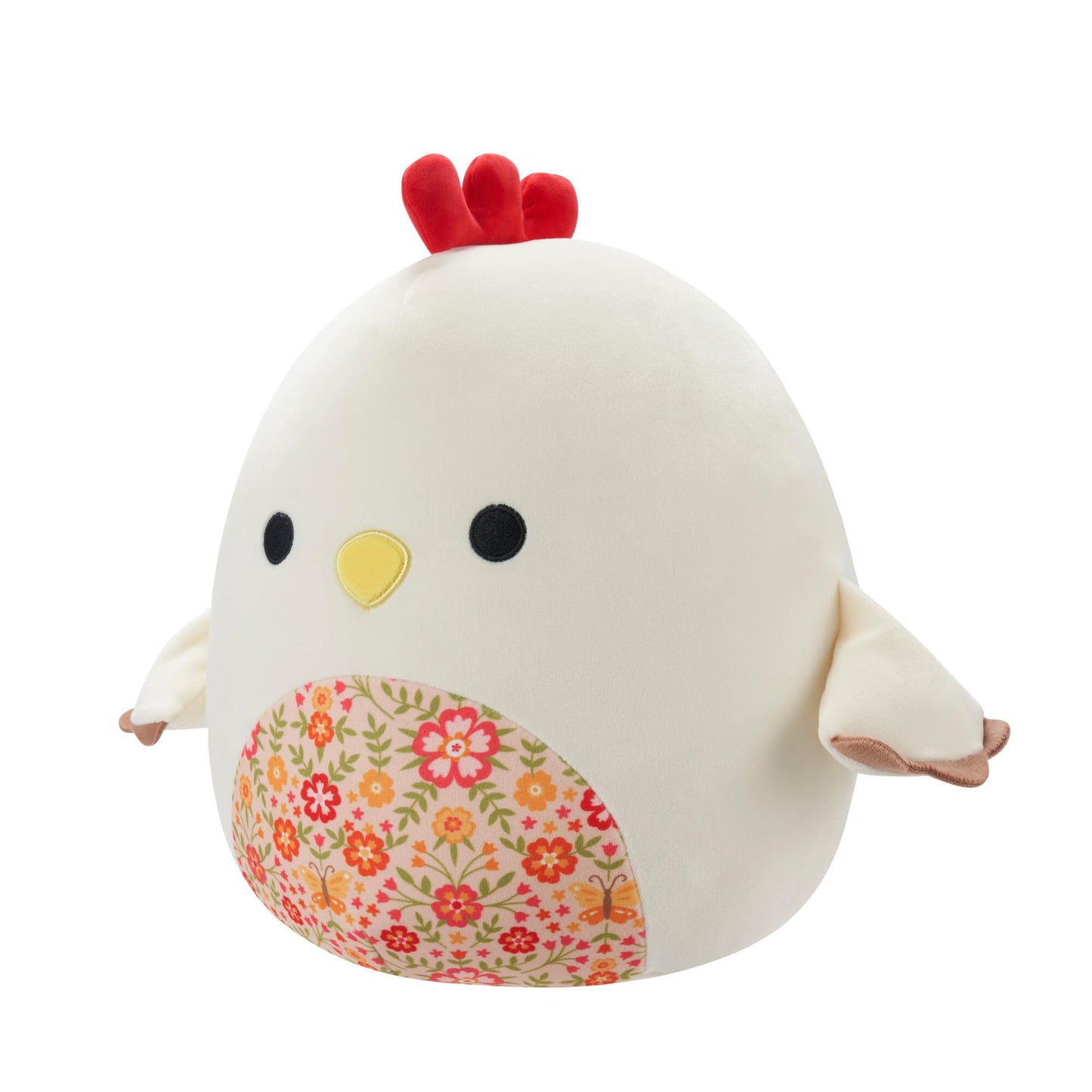 Squishmallows SQCR05418 12-Inch-Todd The Beige Rooster with a Floral Belly, Multicolour