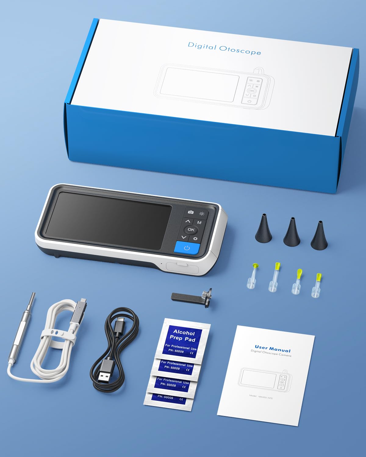ScopeAround Otoscope Ear Camera with 4.5" IPS Screen, 1920x1080 FHD Smart Visual Ear Wax Removal Tool Camera Kit, 32GB Card Ear Scope Otoscope with Light, Plug & Play at Home Ear Infection Detector