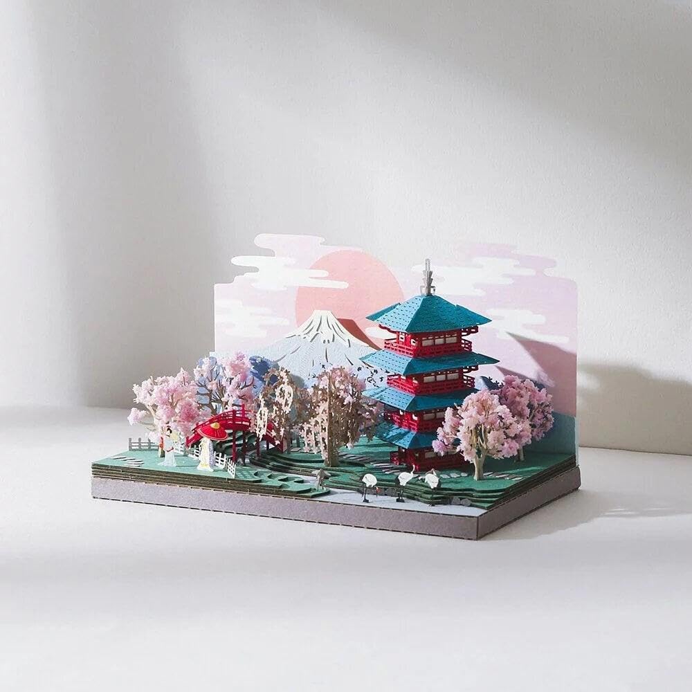 DIY Paper Craft Kit 3D Paper Crafts Mount Fuji Landscape 3D Origami Kits Paper Cut Best Birthday Gifts Creative Gift Ideas Return Gifts
