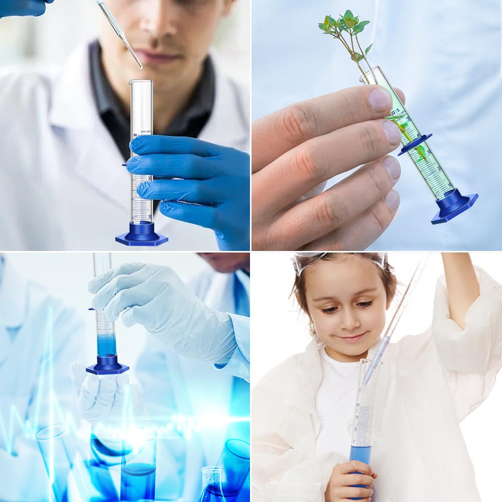 10PCS Graduated Cylinder Measuring Cylinder Thick Glass Lab Cylinders Glass Graduated Cylinder Glass Measuring Cylinder(25ML)