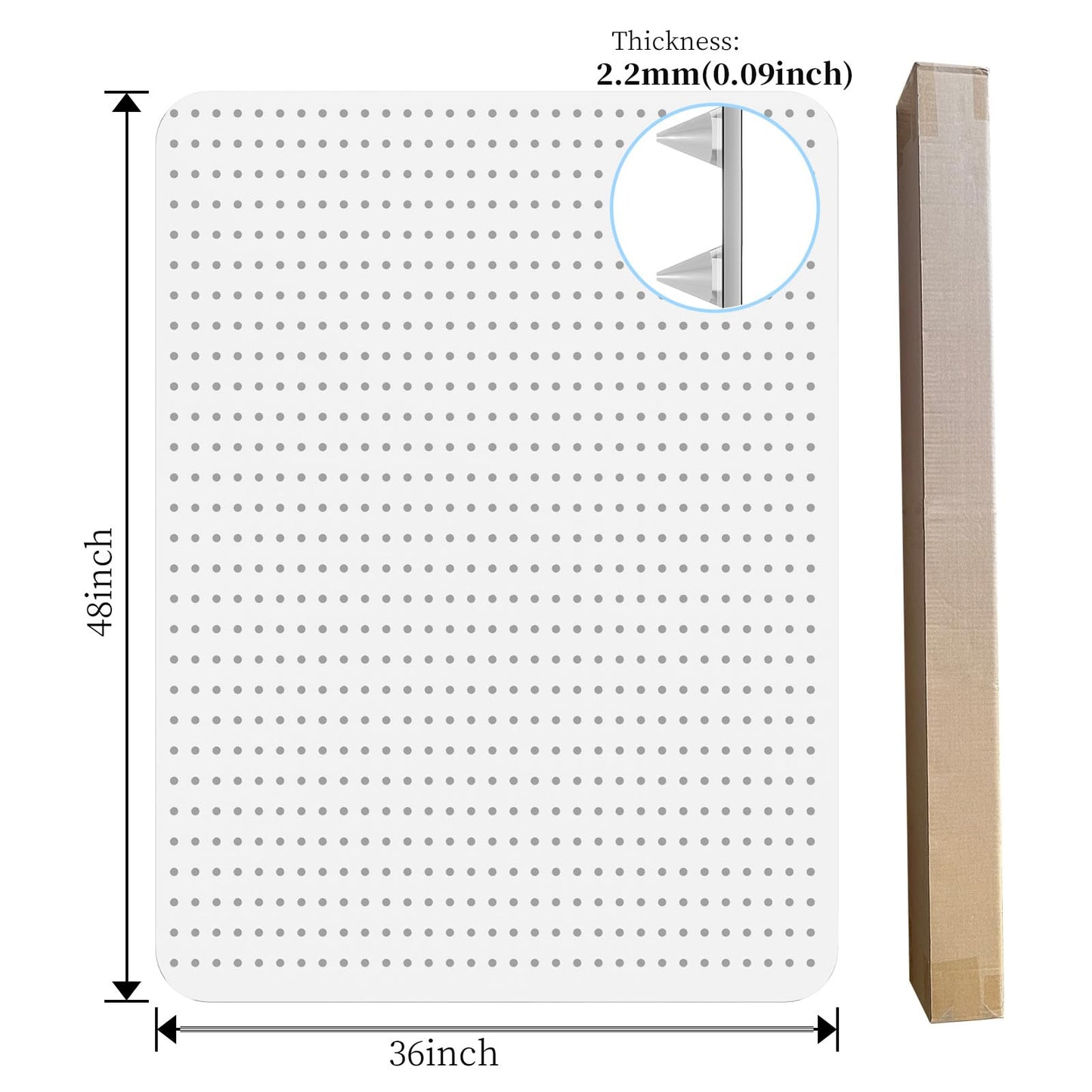 Tonaus Office Chair Mat for Carpet, 48"×36" Carpet Chair Mat for Low Pile Carpets, 2.2mm Transparent