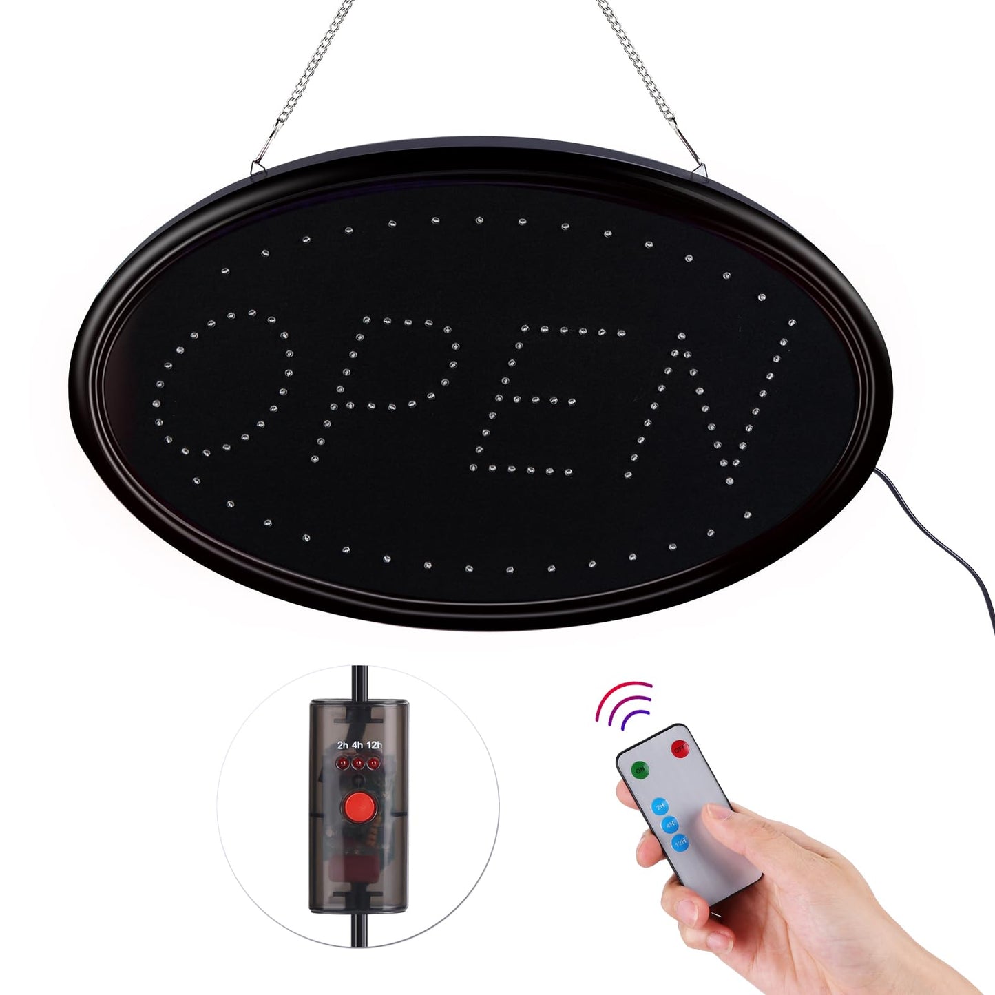 LED Open Sign, FITNATE Large 23x14 inch Business Open Sign with Remote Electric Display Light,2 Modes Flashing & Steady Lights for Business, Shop, Bar, Hotel