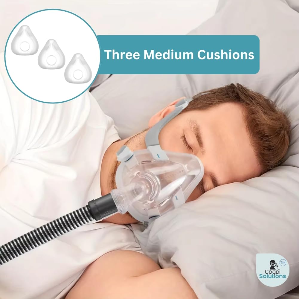 3 Pack Replacement Cushion Compatible with F20 (Medium) AirFit AirTouch CPAP Mask, Premium and Snug Fit, Soft and Durable Material, Covers Nose and Mouth, Medium