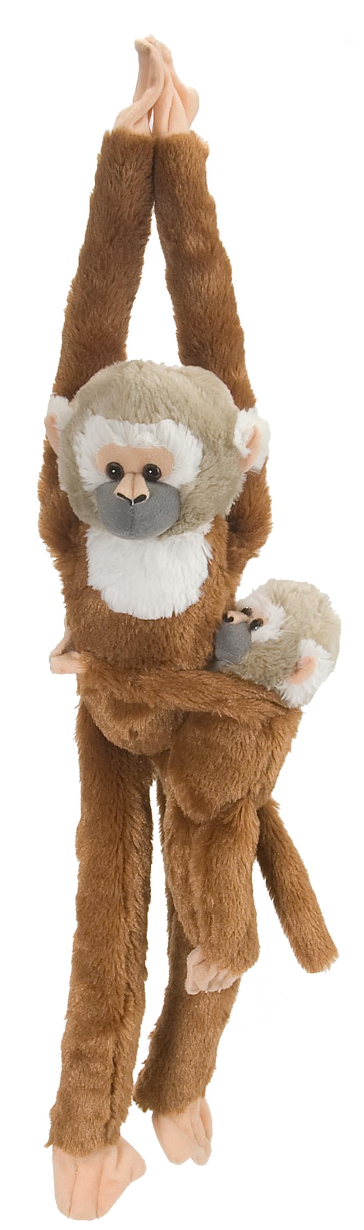 Wild Republic 15264 Hanging 20-Inch Squirrel Monk with Baby Plush