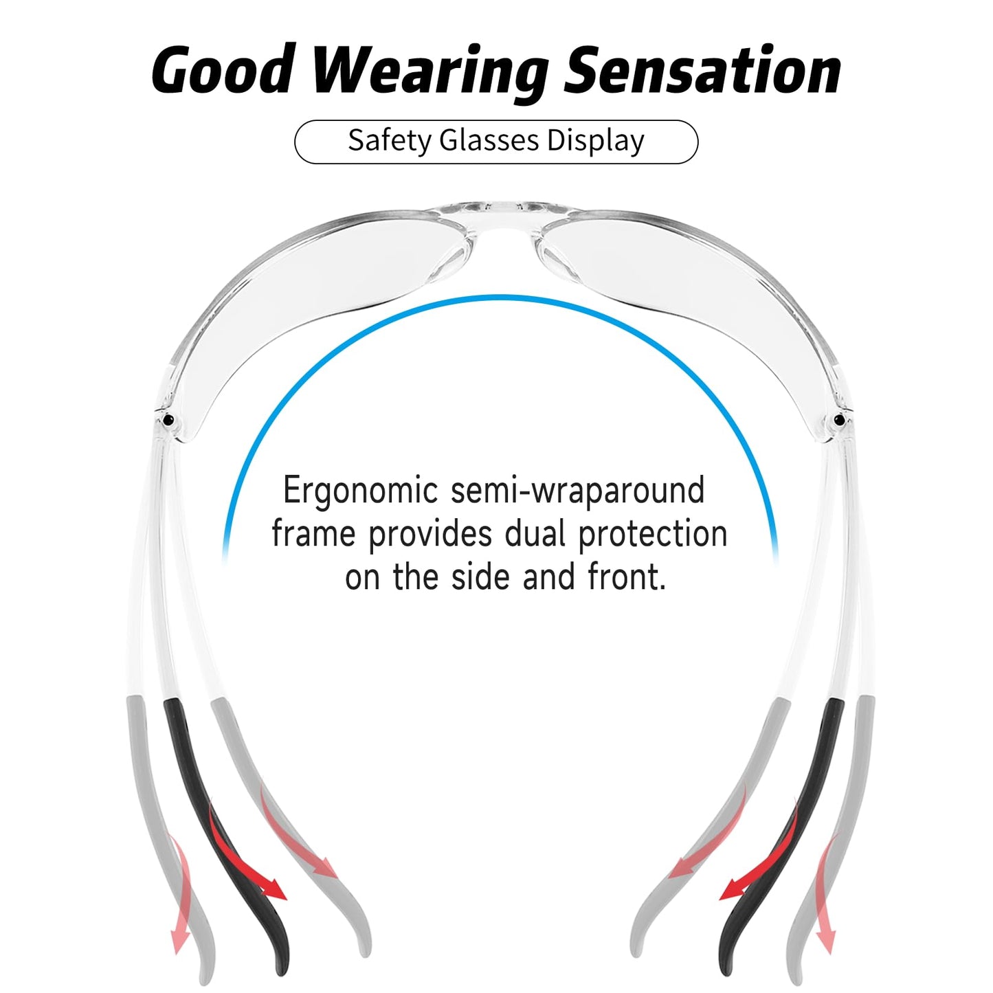 Salfboy Safety Glasses Bulk of 100 ANSI Z87.1 Protective Eyewear Scratch-Resistant for Work, Lab, Construction