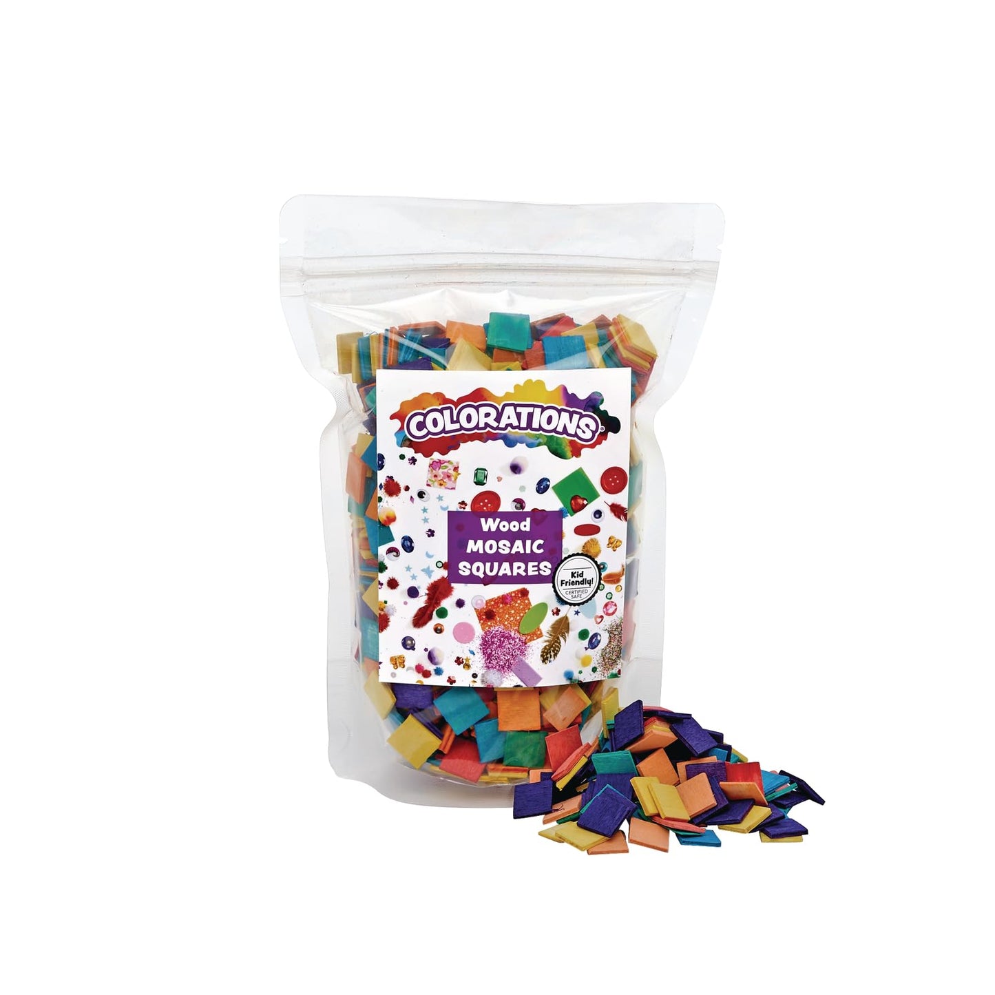 Colorations WMSC Wood Mosaic Squares (Pack of 1000)