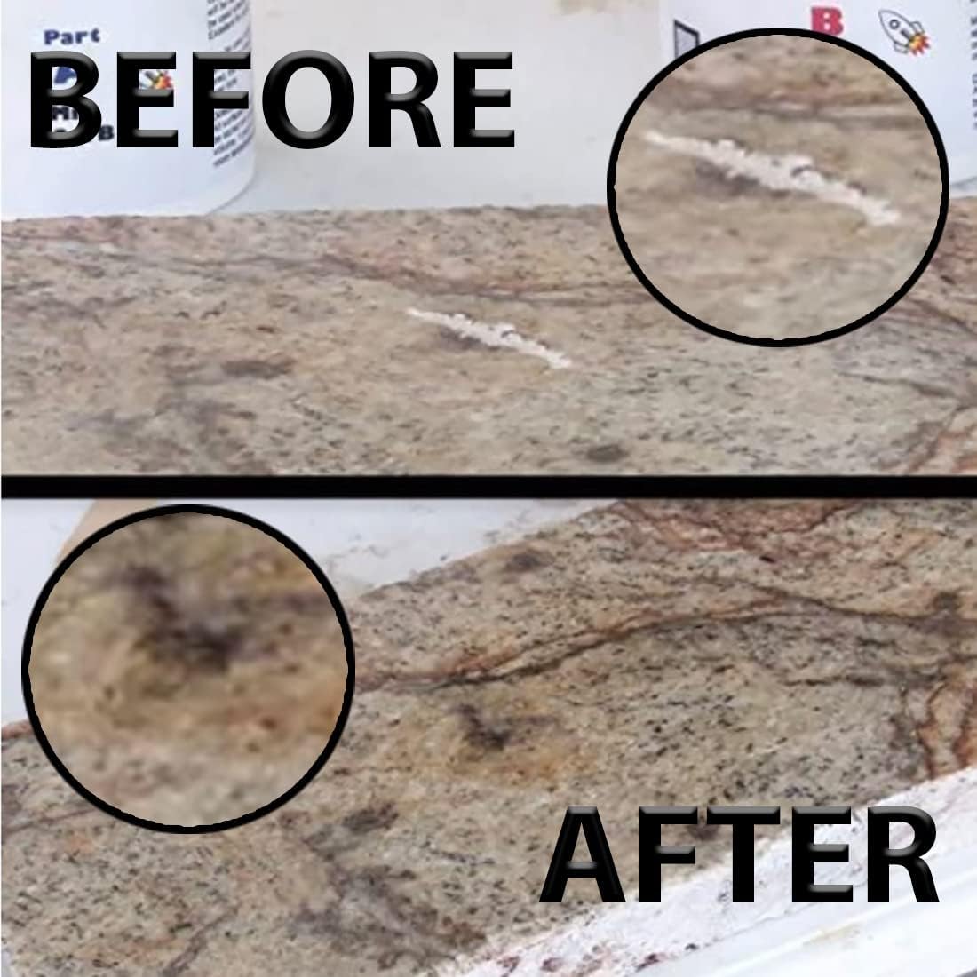 LamLock RocketGel - 25 Minute Stone Epoxy for Granite, Quartz, Marble, Tile - Easily Fix Chips, Fill Cracks, Repair Defects and Restore Countertops and Tile