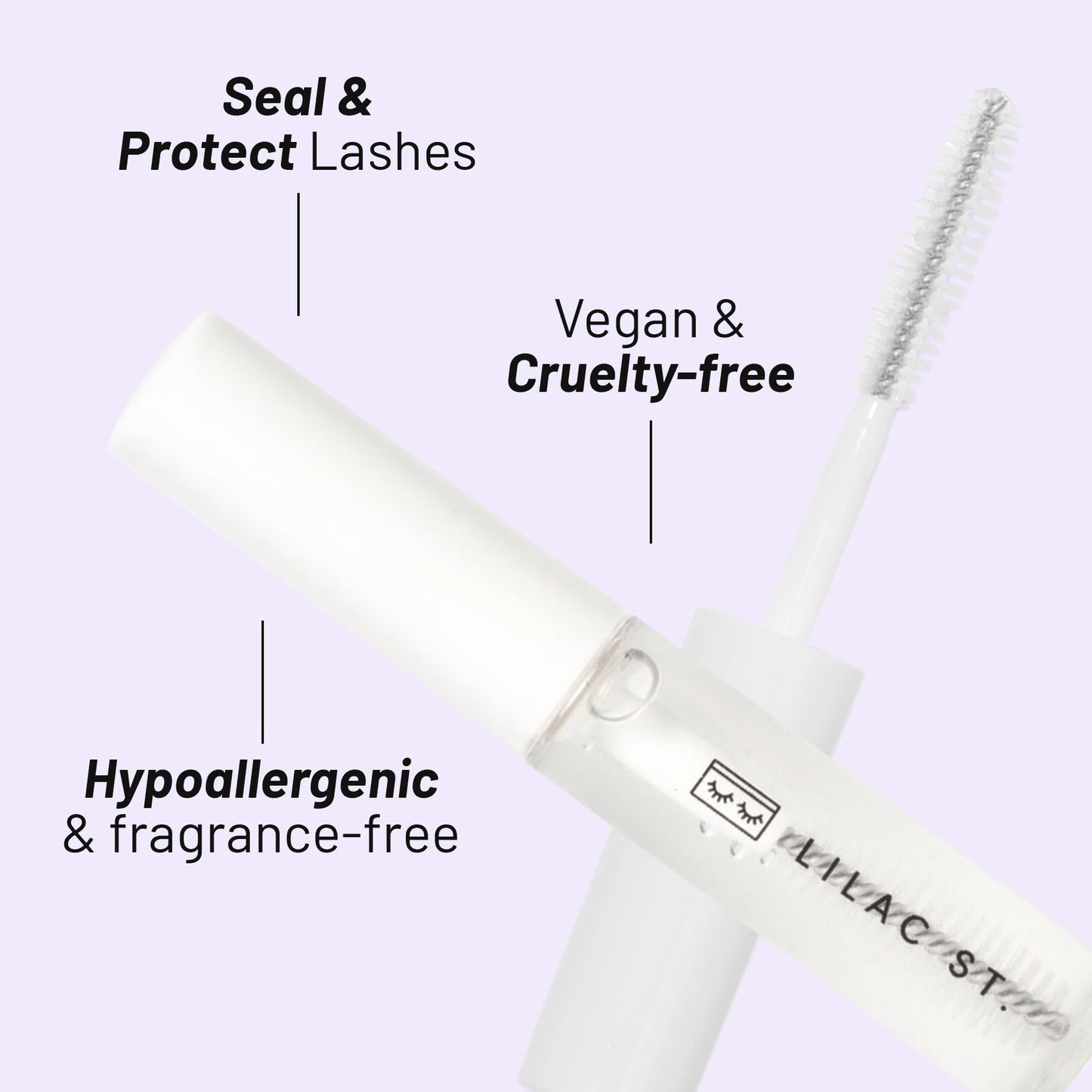 Lilac St - Eternal Bond Black Lash Glue & Lash Crystal Coat - Long Lasting & Fast Drying Lash Glue - Sealant for Extended Lash Wear, Reduce Stickiness & Keeps Lashes Clean - Waterproof, Vegan