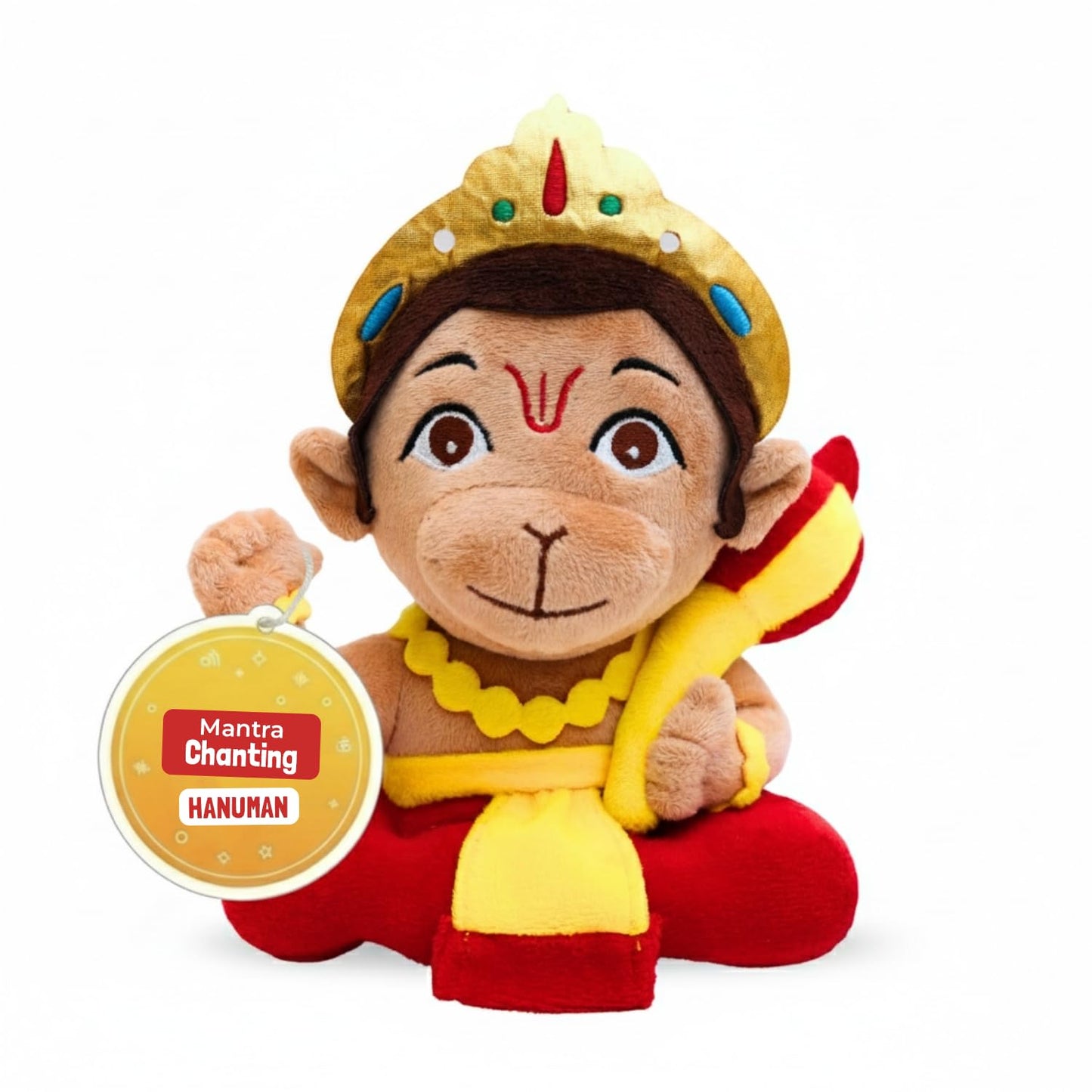 Panda's Box Mantra Chanting Baby Hanuman (Small - 18 CM) | Musical Soft Plush Toy | Best Gift for Infants, Toddlers & Babies