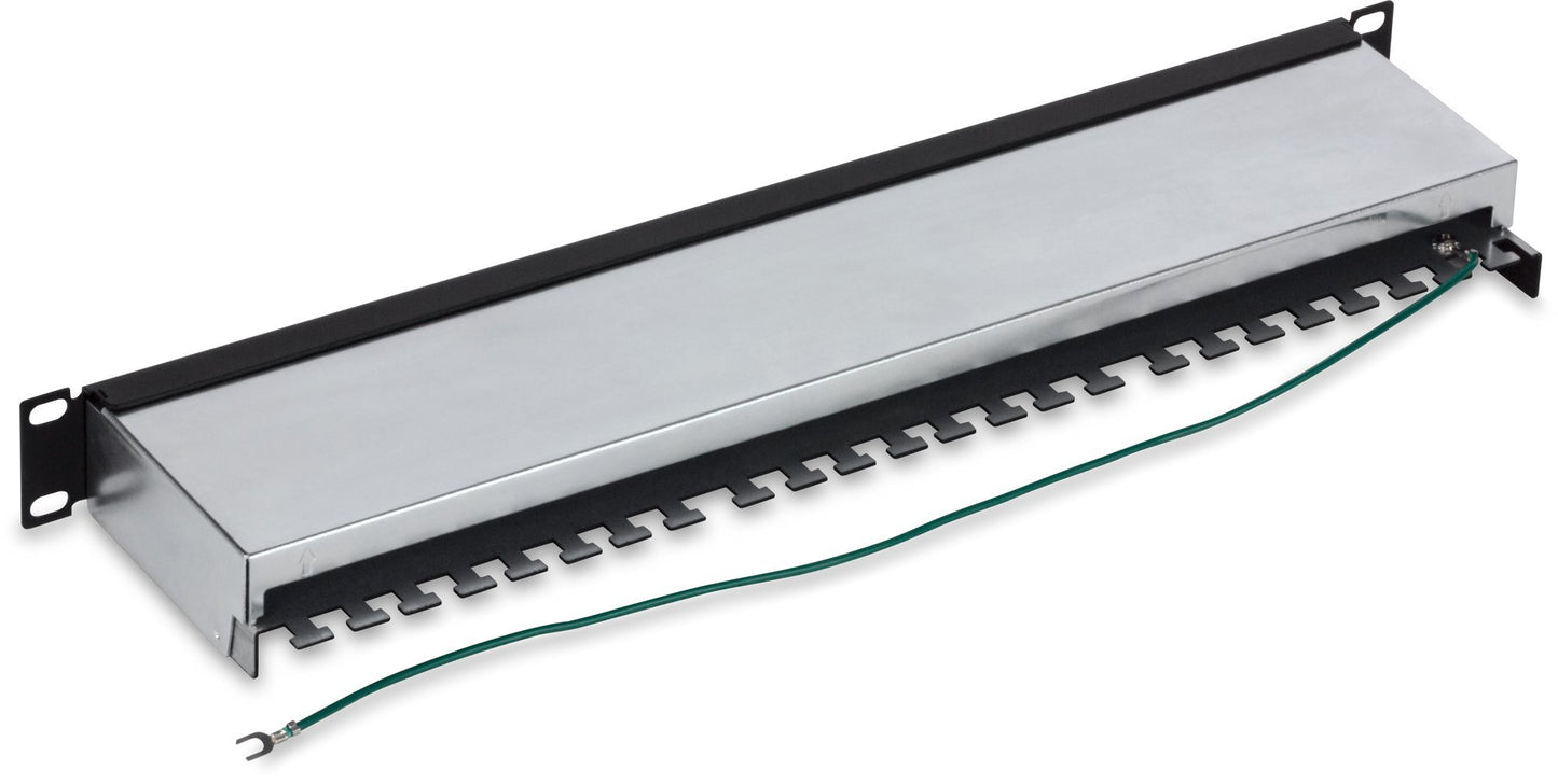 TRENDnet 24-Port Cat6A Shielded Patch Panel, 1U 19" Metal Housing, 10G Ready, Cat5e,Cat6,Cat6A Compatible, Cable Management, Color-Coded Labeling for T568A and T568B Wiring, Black, TC-P24C6AS