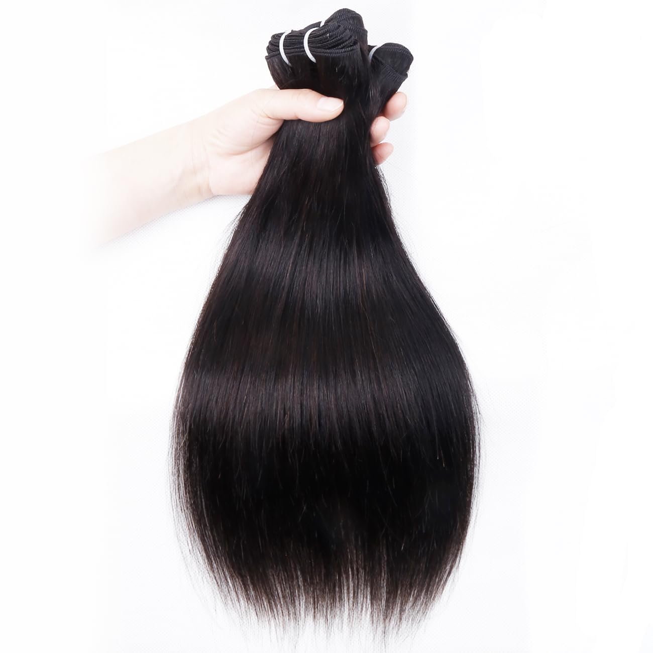 Afrodiva Straight 3 Bundles Human Hair 16 18 20 Inch 100% Unpro cessed Brazilian Virgin Human Hair Bundles Double Weft Weave Bundles Straight Hair 70g/Bundle Hair Natural Color