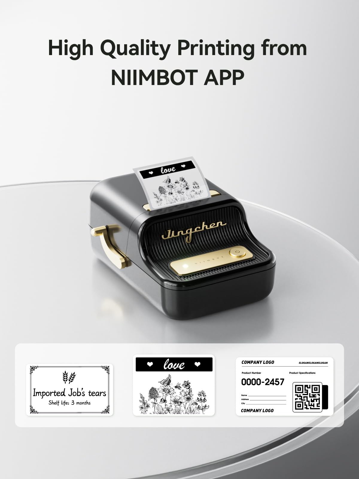 NIIMBOT B21 Label Printer,Bluetooth Thermal Label Maker,Ideal for Home Organization,Business,Ofice,50x30mm Label,230Pcs(Black)