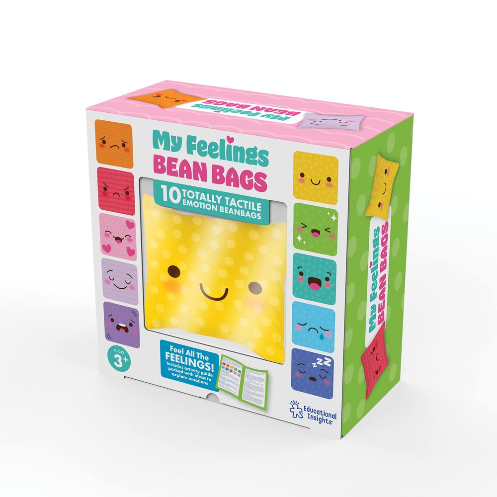 Educational Insights My Feelings Bean Bags - Social Emotional Learning Activities for Preschool, Toddler Sensory Toys & Therapy Games, Calm Down Corner Must Haves, Calming Toys for Kids Ages 3+