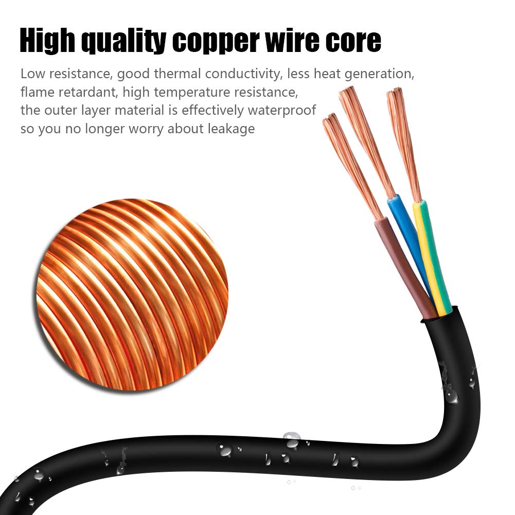 Mshyet 25FT 12/3 Outdoor Extension Cord, Heavy Duty 3-Outlet SJTW Indoor/Outdoor Three-Prong Power-Cord 12-Gauge Grounded 15-Amp 1875 Watts