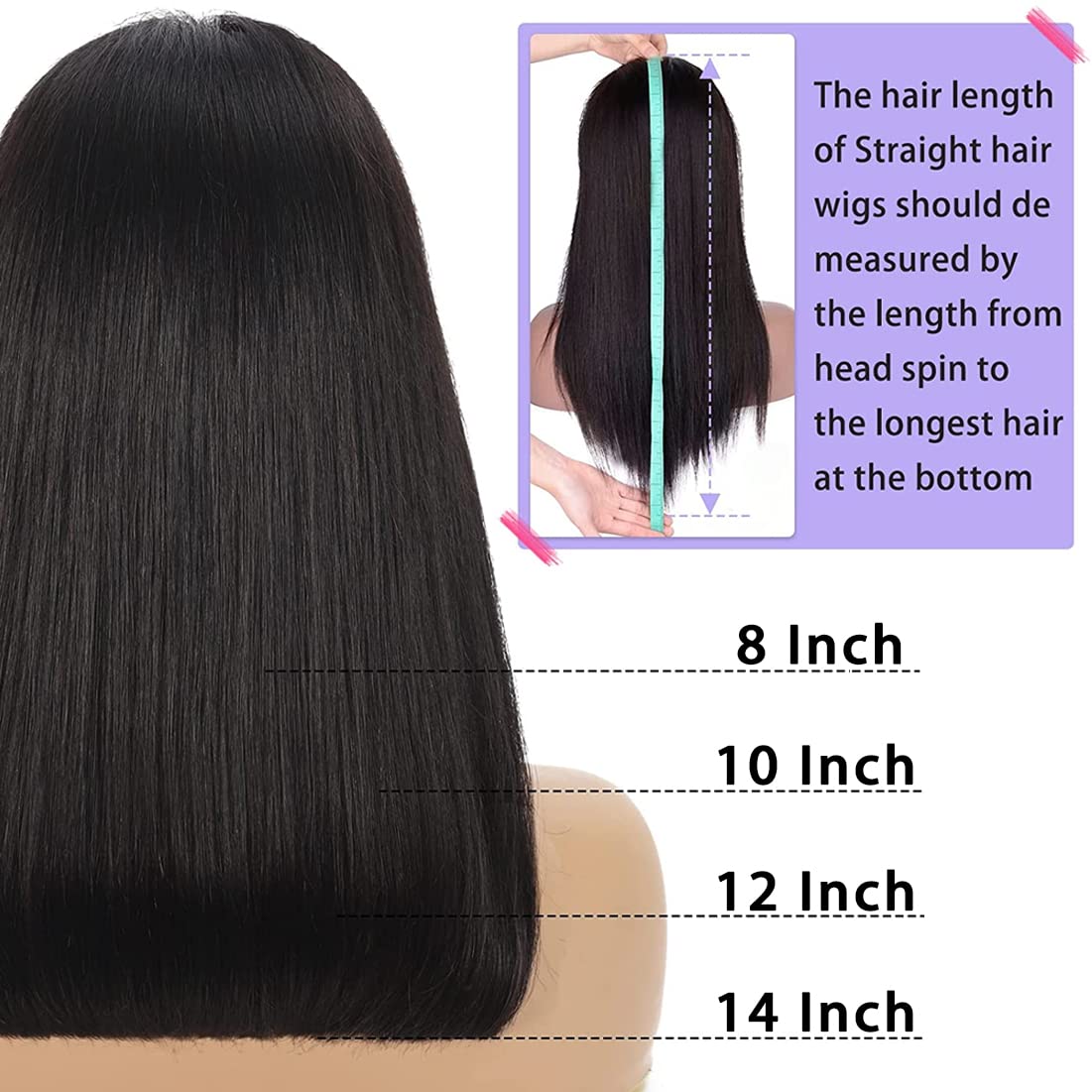 Shesbeauty Bob Wig Human Hair Glueless Wigs Human Hair Pre Plucked 14 Inch Straight Lace Front Wigs Human Hair Bob HD 13x4 Lace Front Wigs Human Hair Bob Wigs for Black Women 180% Density Bob Wig
